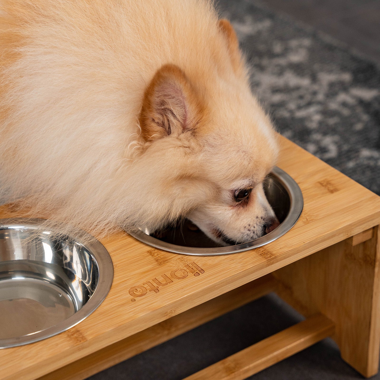 Verhoogd bamboe voederstation