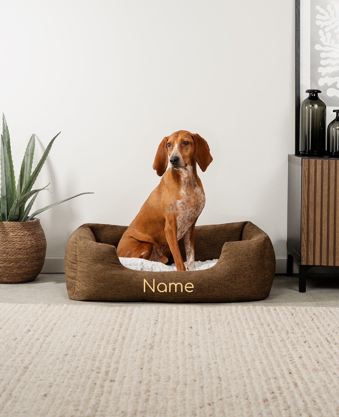 Heimtierbett mit Kuschelkissen, personalisiert