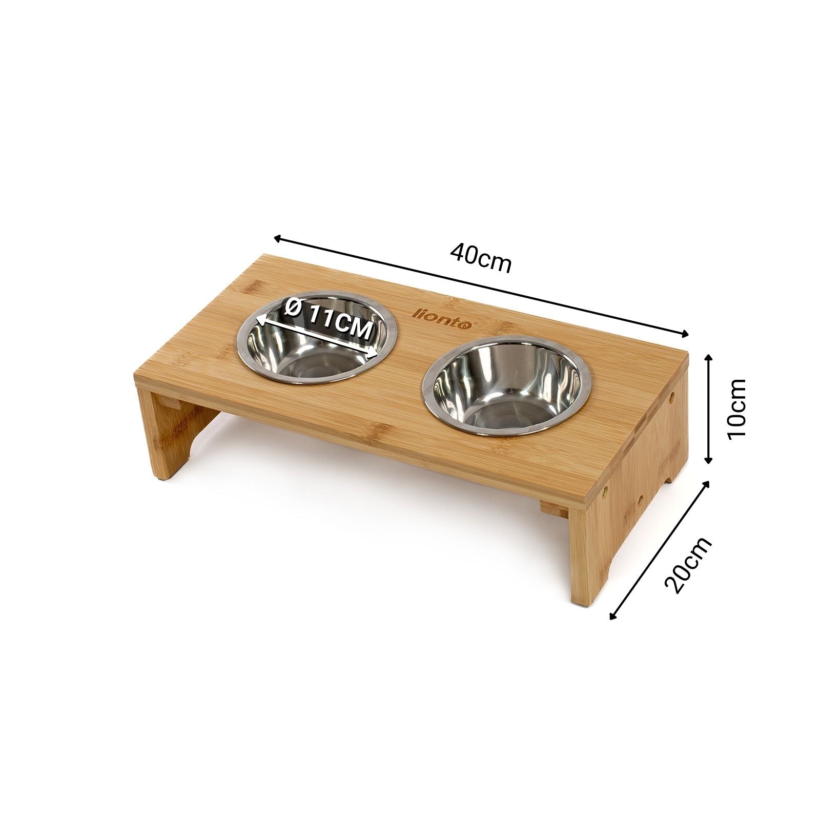 lionto verhoogde hondenbak, voederbak voor honden en katten, 40 x 20 x 10cm