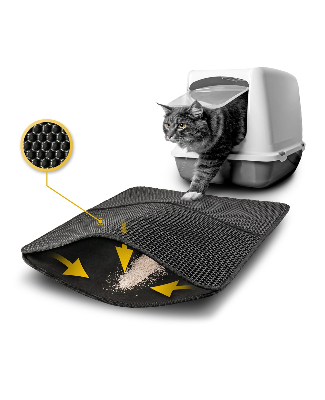 lionto dubbellaagse kattenbakmat, kattenbakmat, kleur en maat selecteerbaar