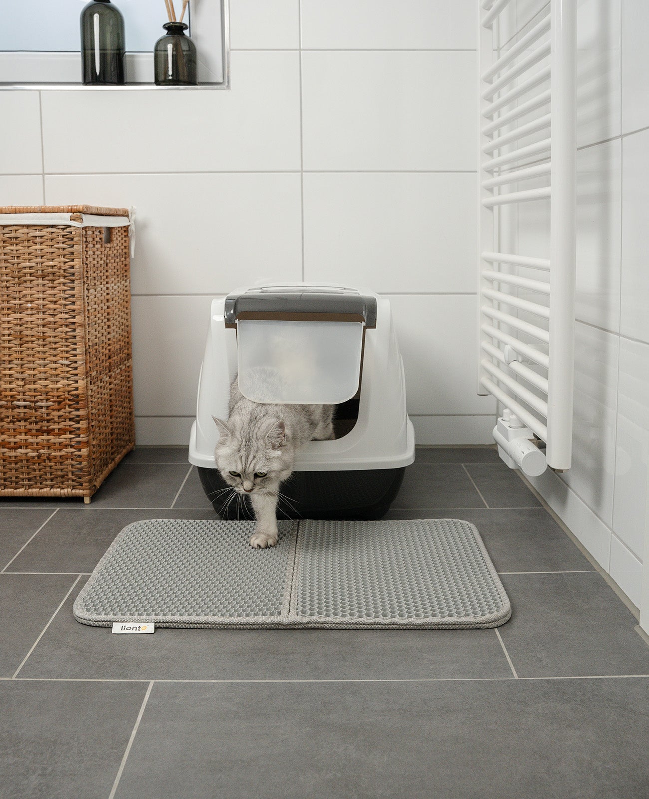 lionto dubbellaagse kattenbakmat, kattenbakmat, kleur en maat selecteerbaar