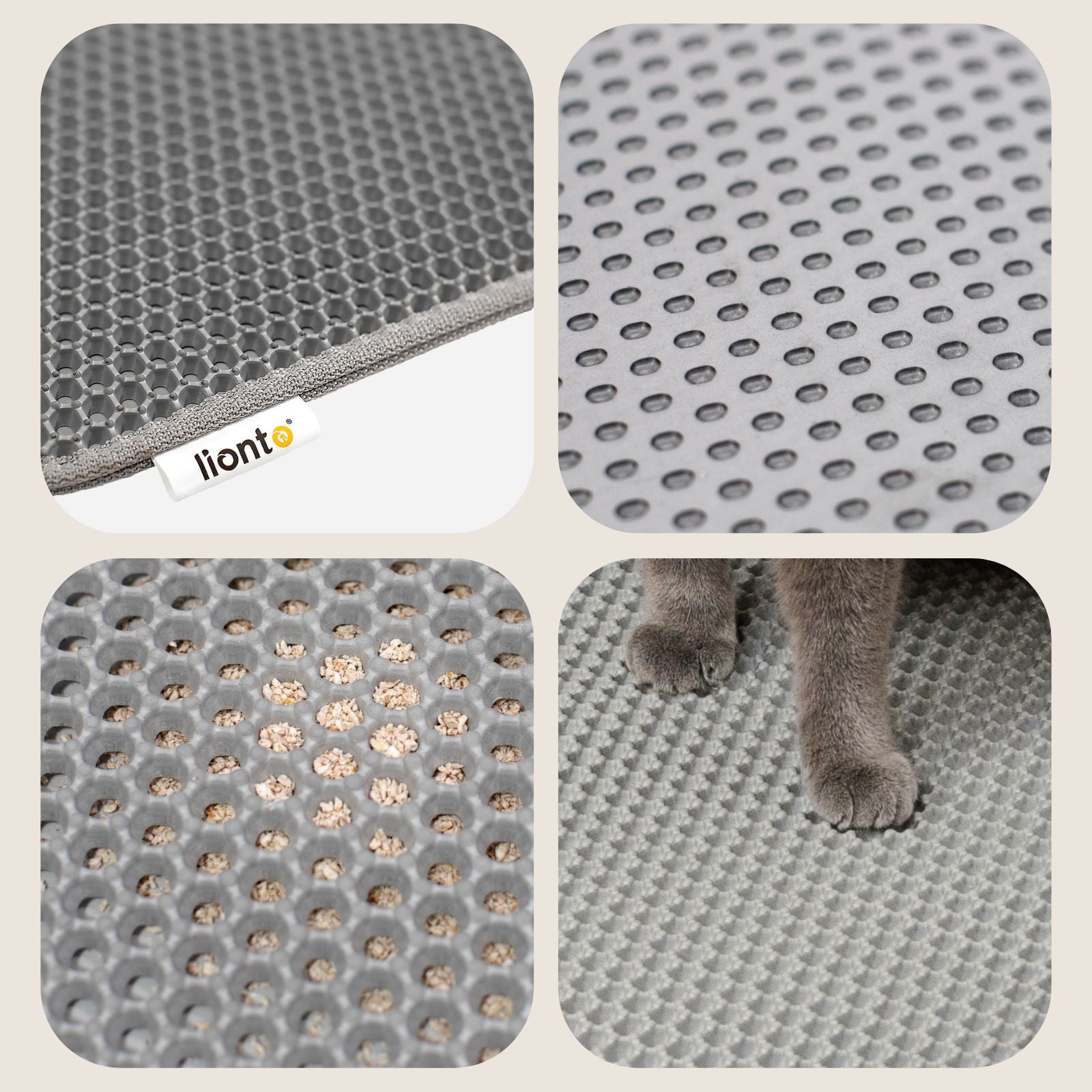 lionto dubbellaagse kattenbakmat, kattenbakmat, kleur en maat selecteerbaar