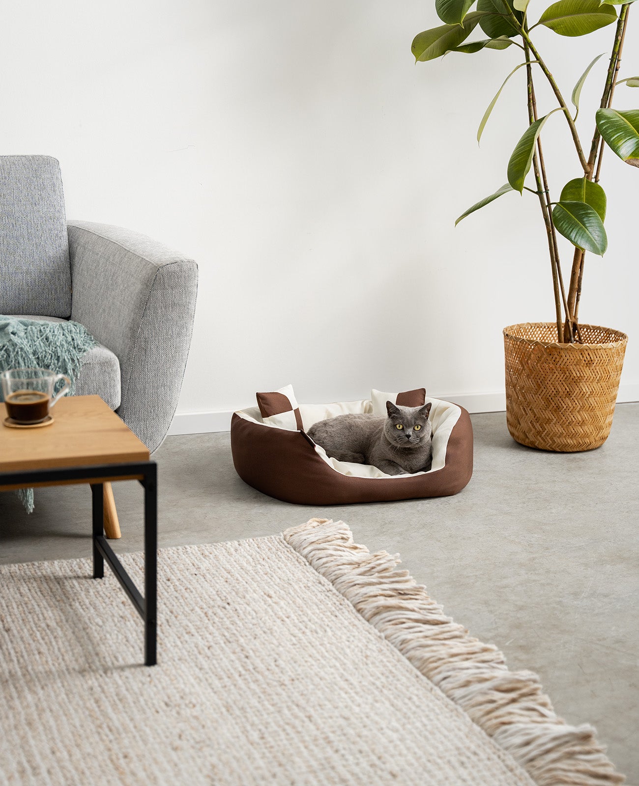 4-in-1 kattenbed met omkeerbaar kussen