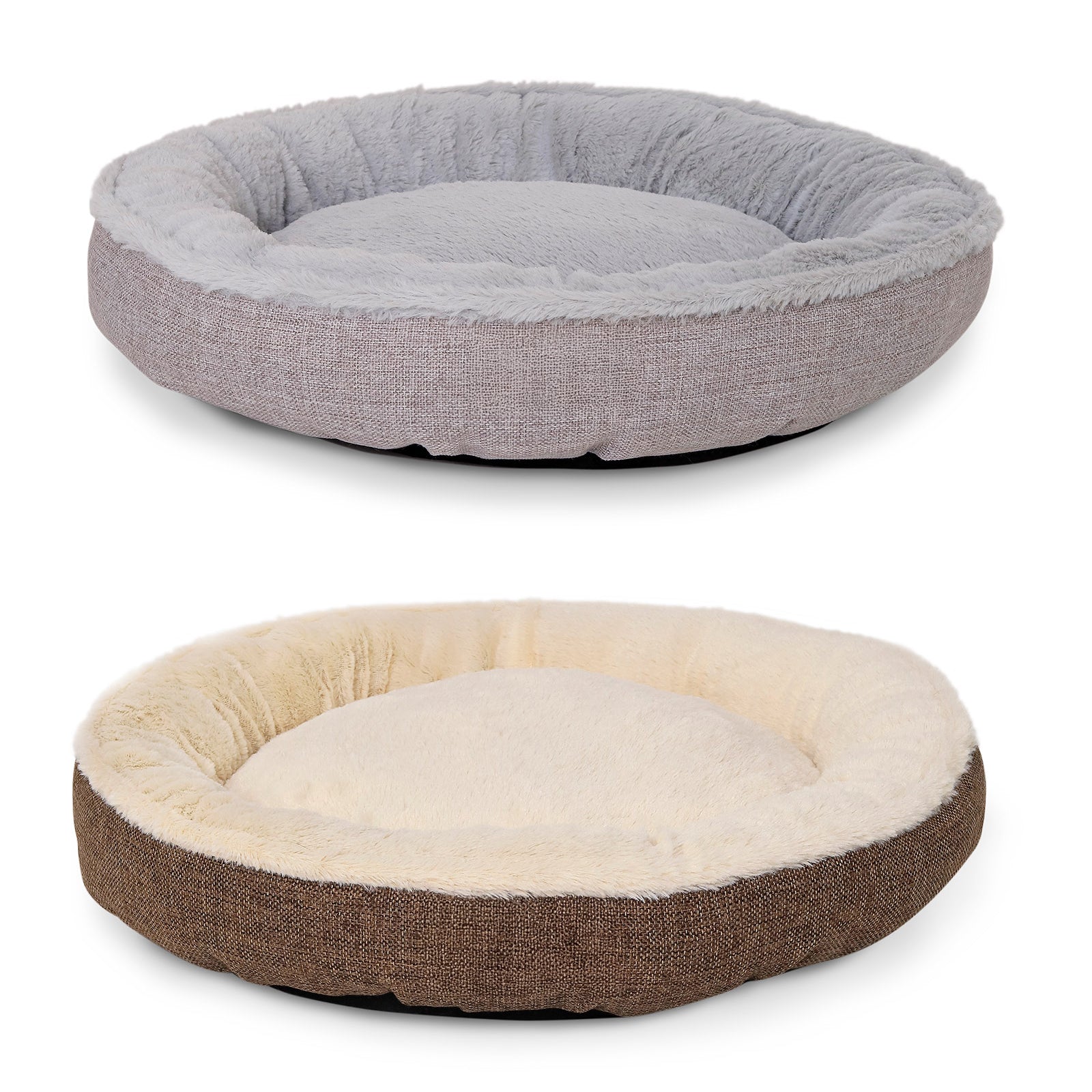 Kattenbed met pluche in donutvorm
