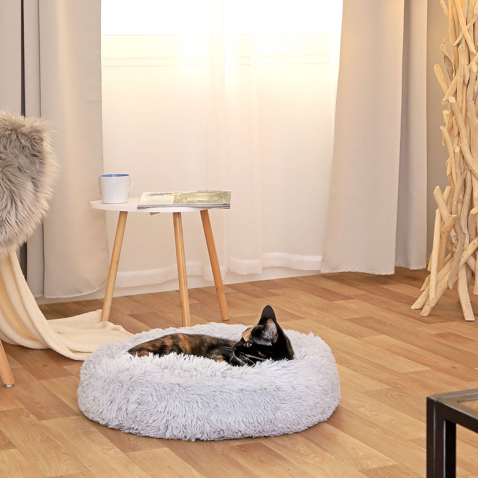 Hondenmand rond hondenkussen hondensofa kattenmand donut maat & kleur naar keuze