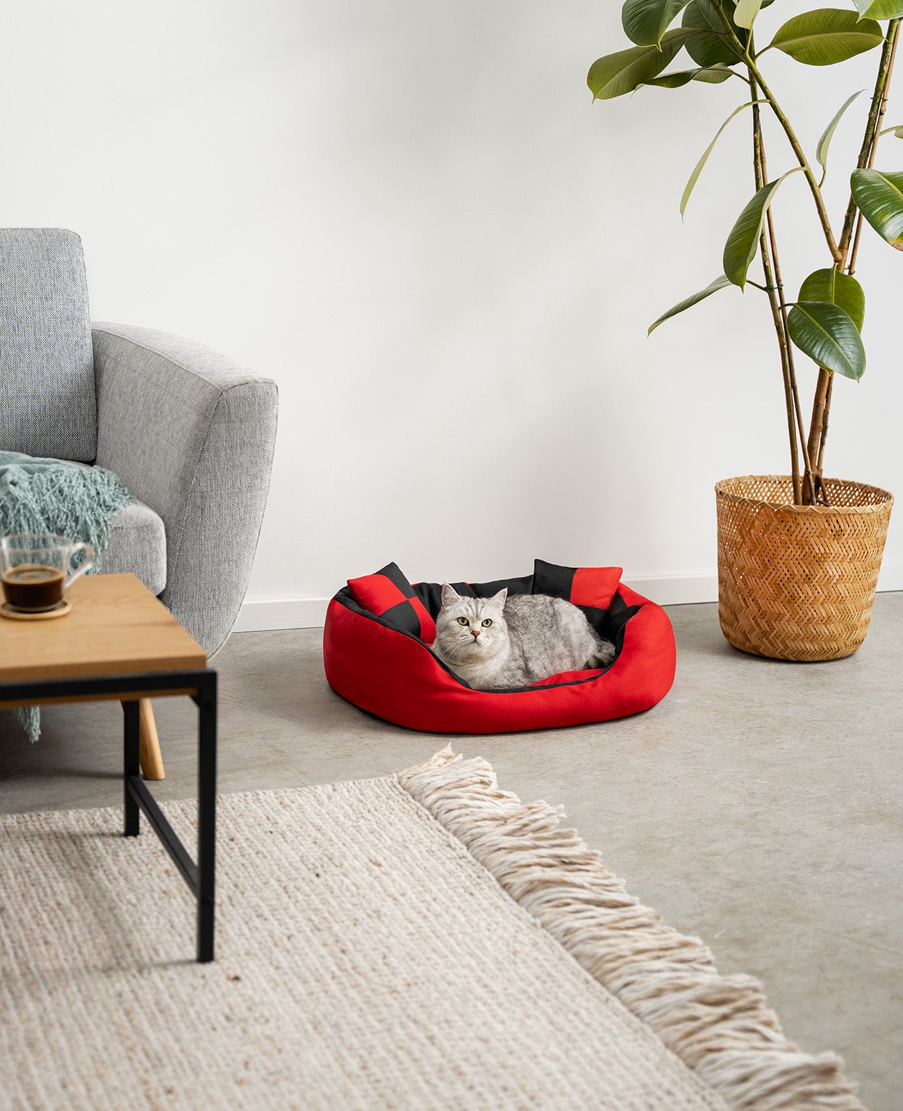 4-in-1 kattenbed met omkeerbaar kussen