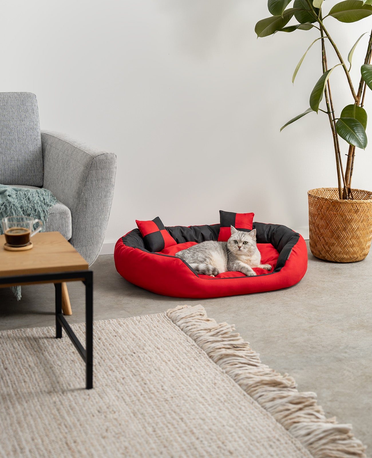 4-in-1 kattenbed met omkeerbaar kussen