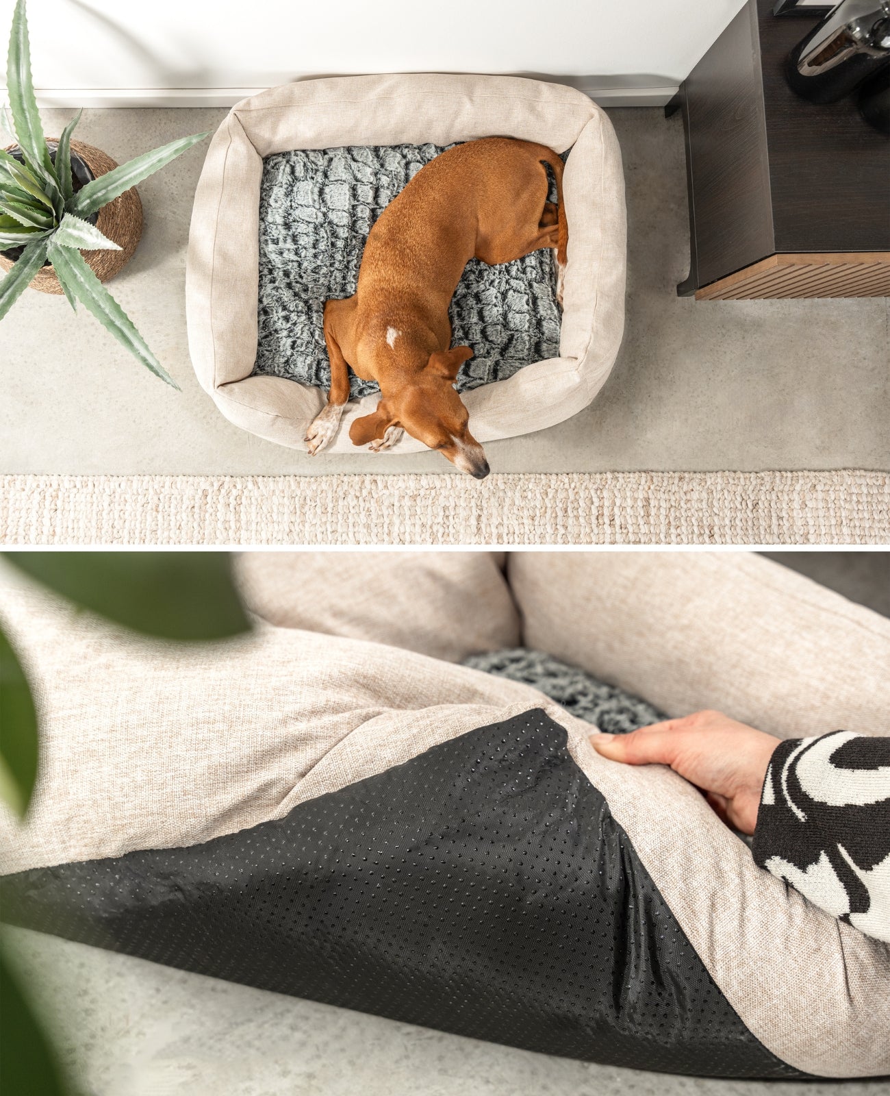 Hundebett mit Wendekissen