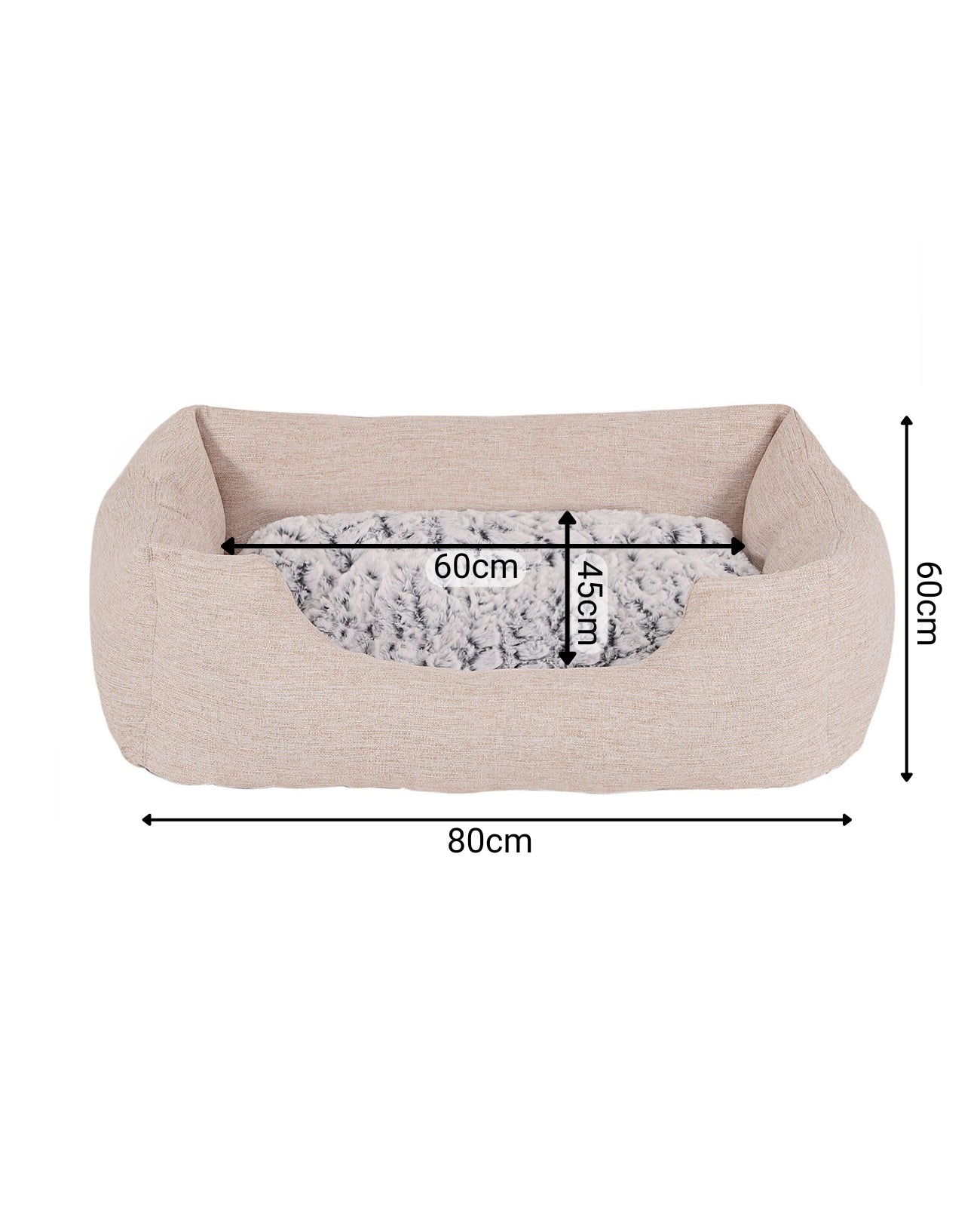 Kattenbed met omkeerbaar kussen & gevlekte buitenstof