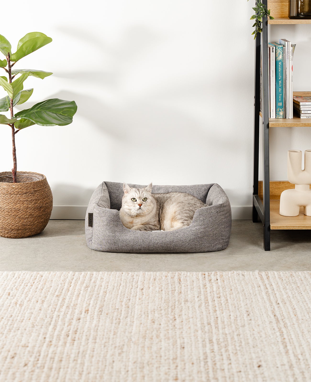 Kattenbed met omkeerbaar kussen & gevlekte buitenstof