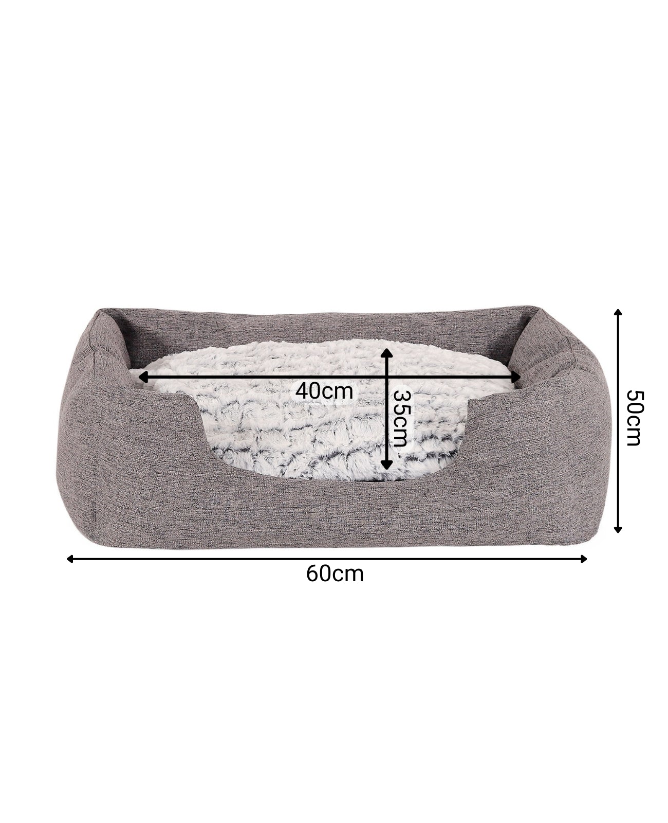 Kattenbed met omkeerbaar kussen & gevlekte buitenstof