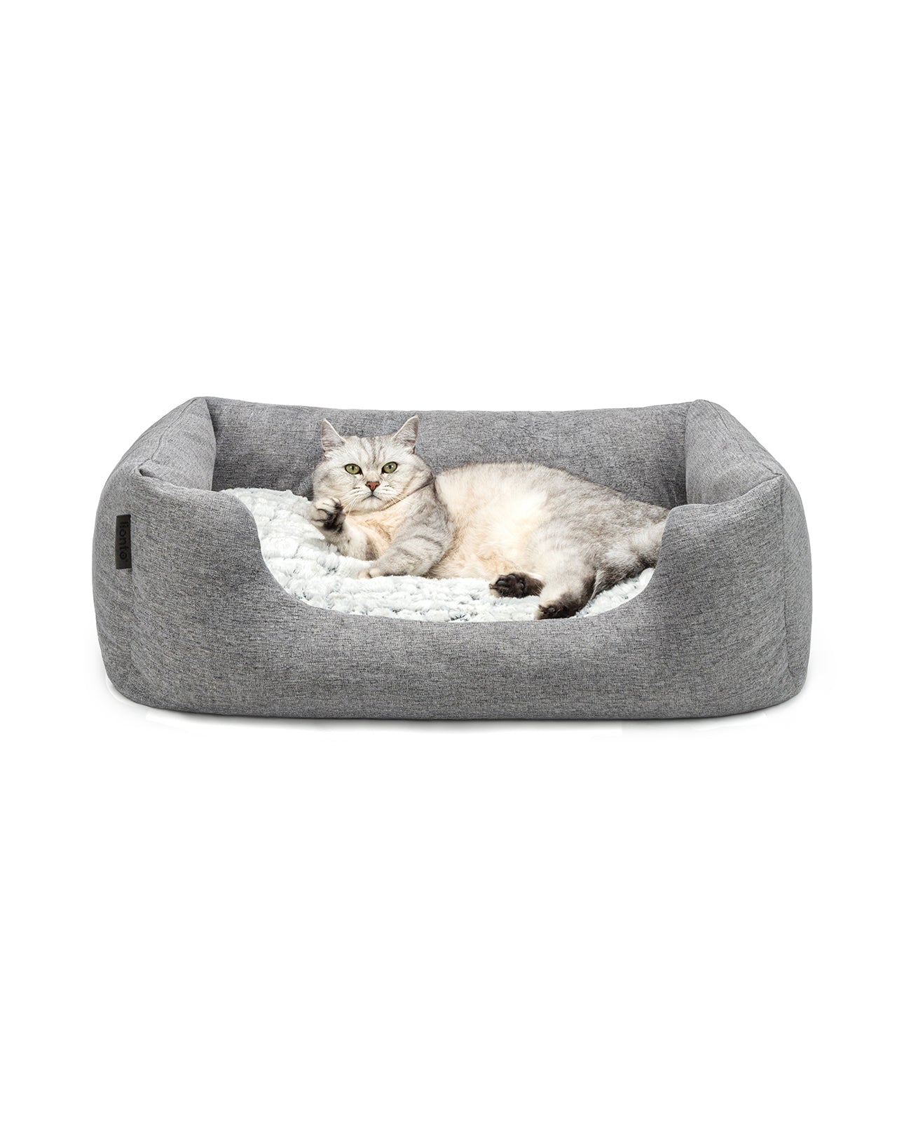 Kattenbed met omkeerbaar kussen & gevlekte buitenstof