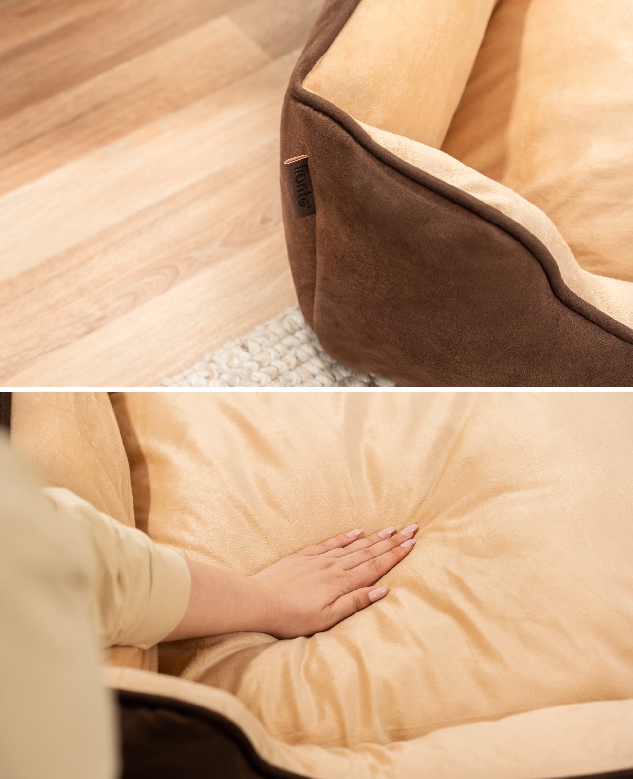 2-in-1 kattenbed in suèdelook