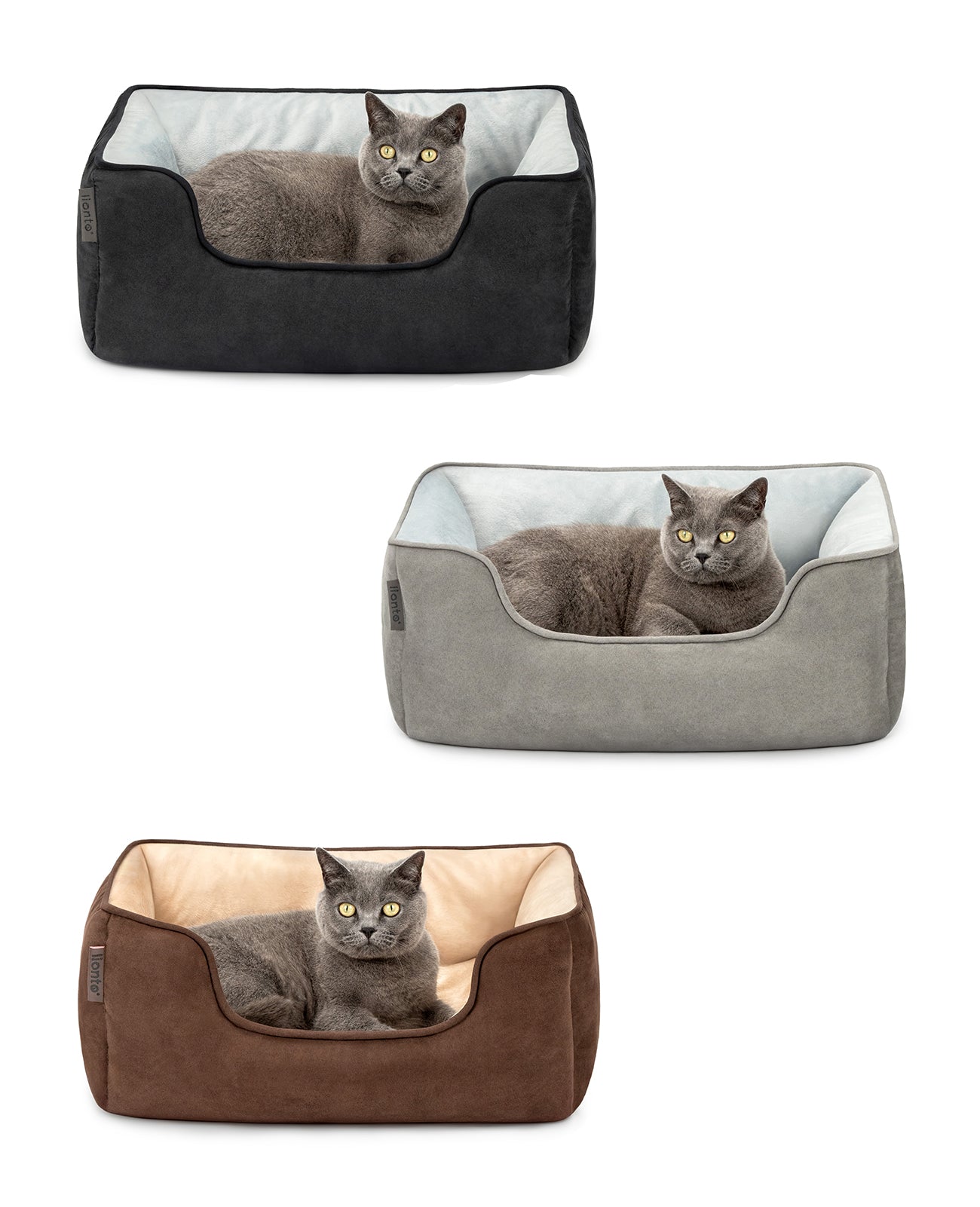 2-in-1 kattenbed in suèdelook