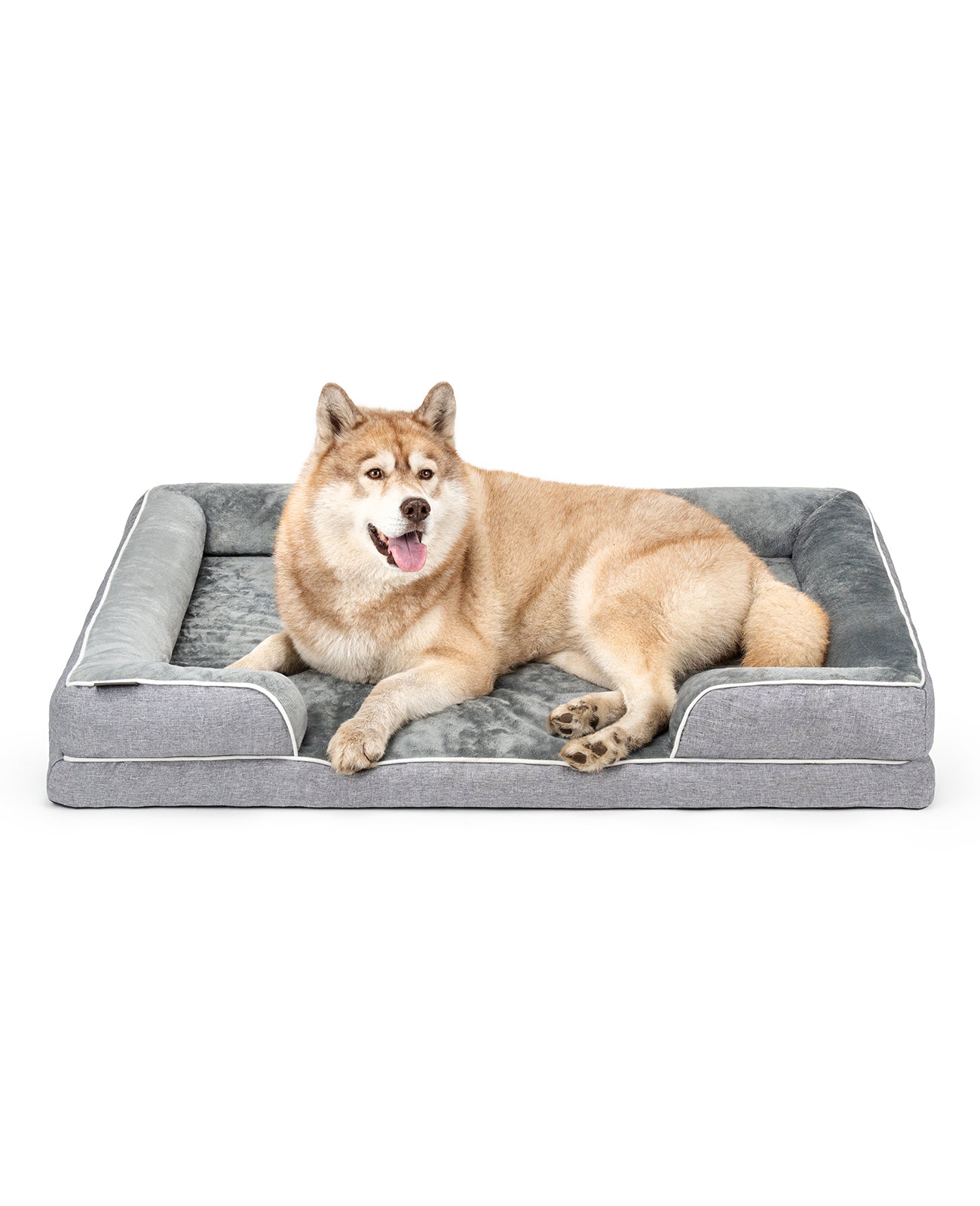 Orthopädisches Hundebett mit erhöhtem Rand, rutschfest