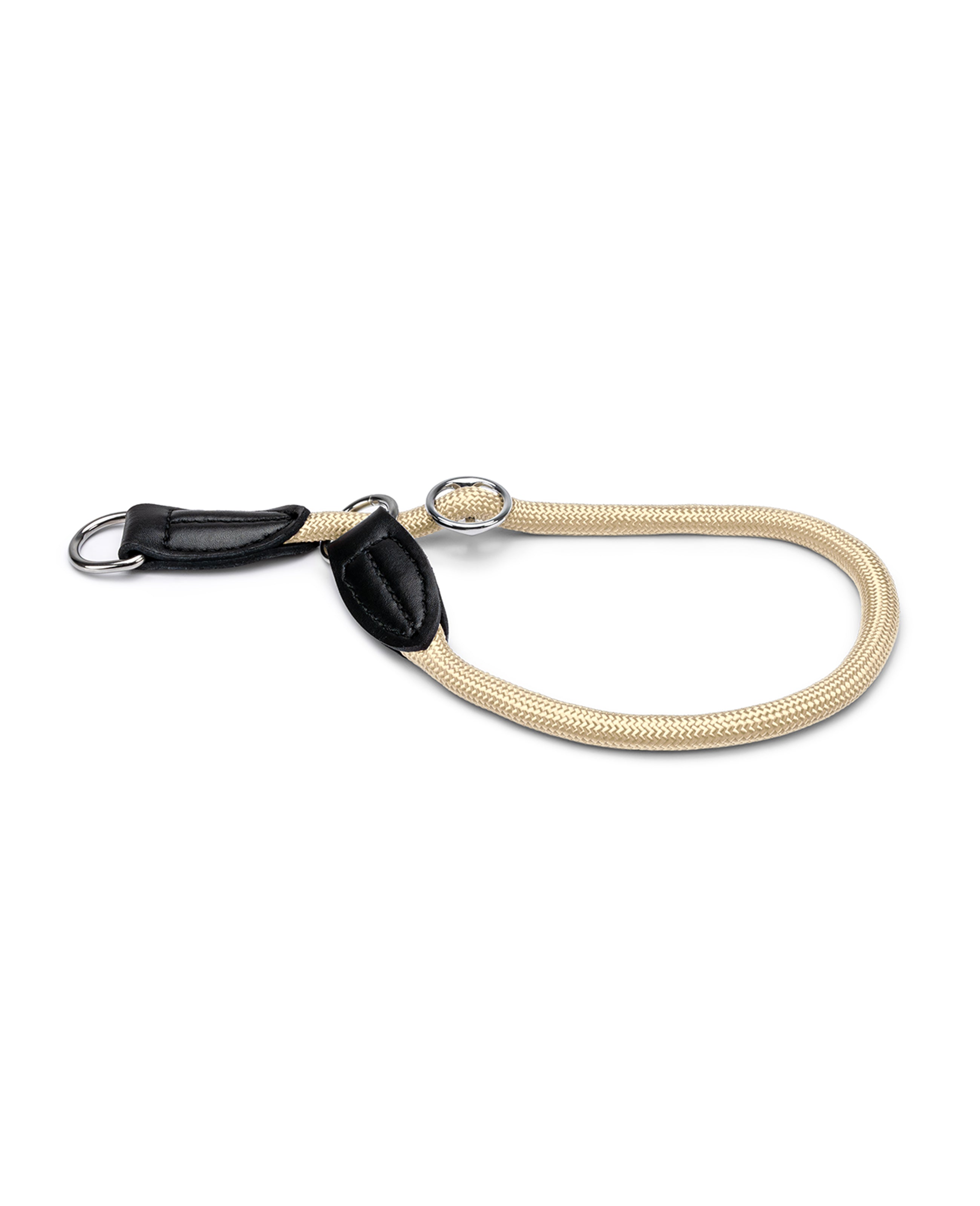 Retrieverhalsband mit Zugstopp aus Nylon in beige