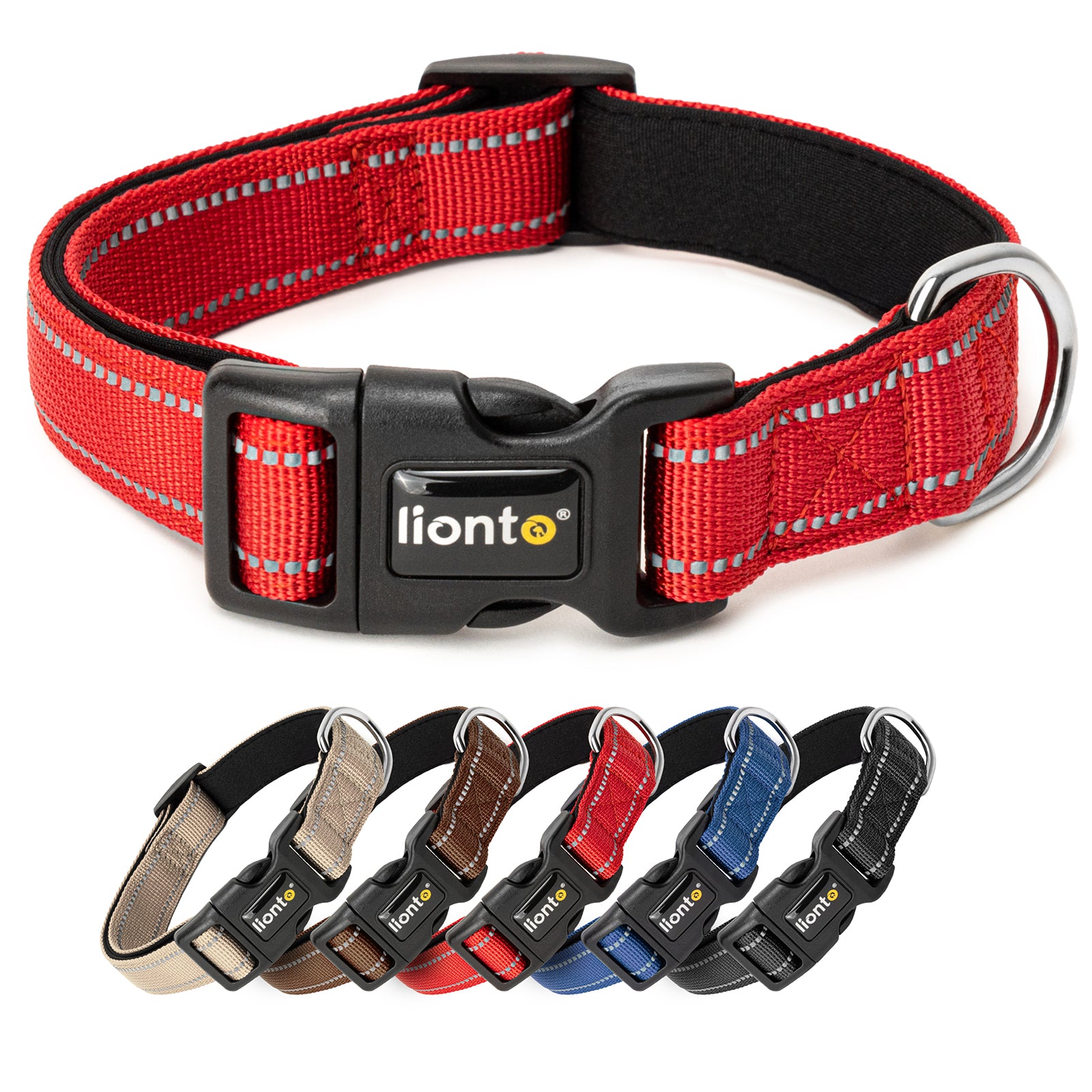 rotes Halsband für Hunde mit verstellbarer Länge und Sicherheitsverschluss