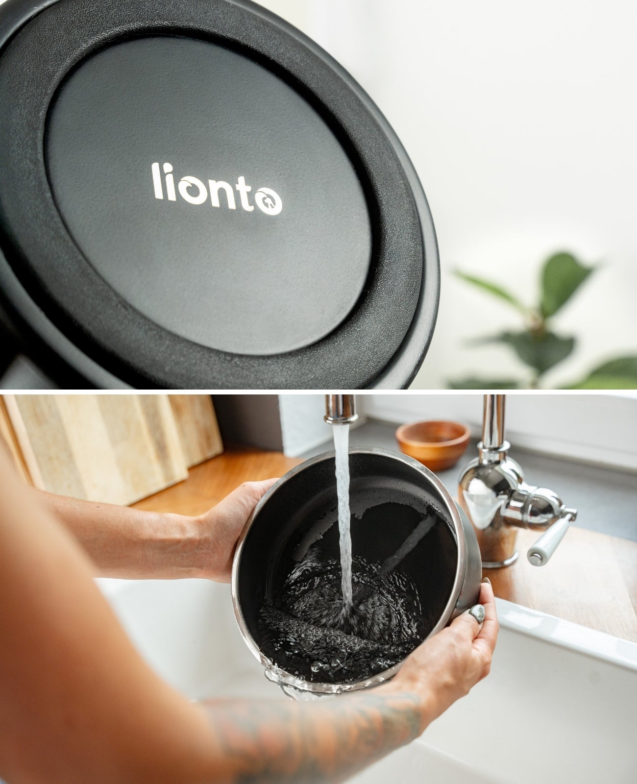lionto roestvrijstalen Hondenbak, anti-slip & roestvrij, zwart, diverse maten