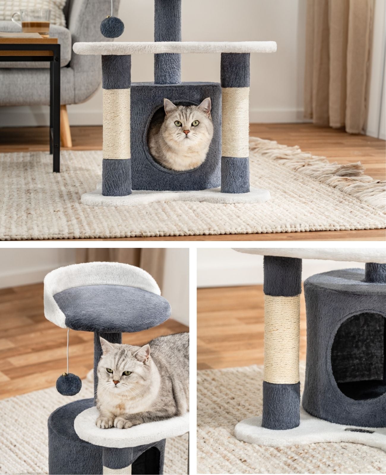lionto krabpaal klimpaal kattenkrabpaal hoogte 65 cm verschillende kleuren
