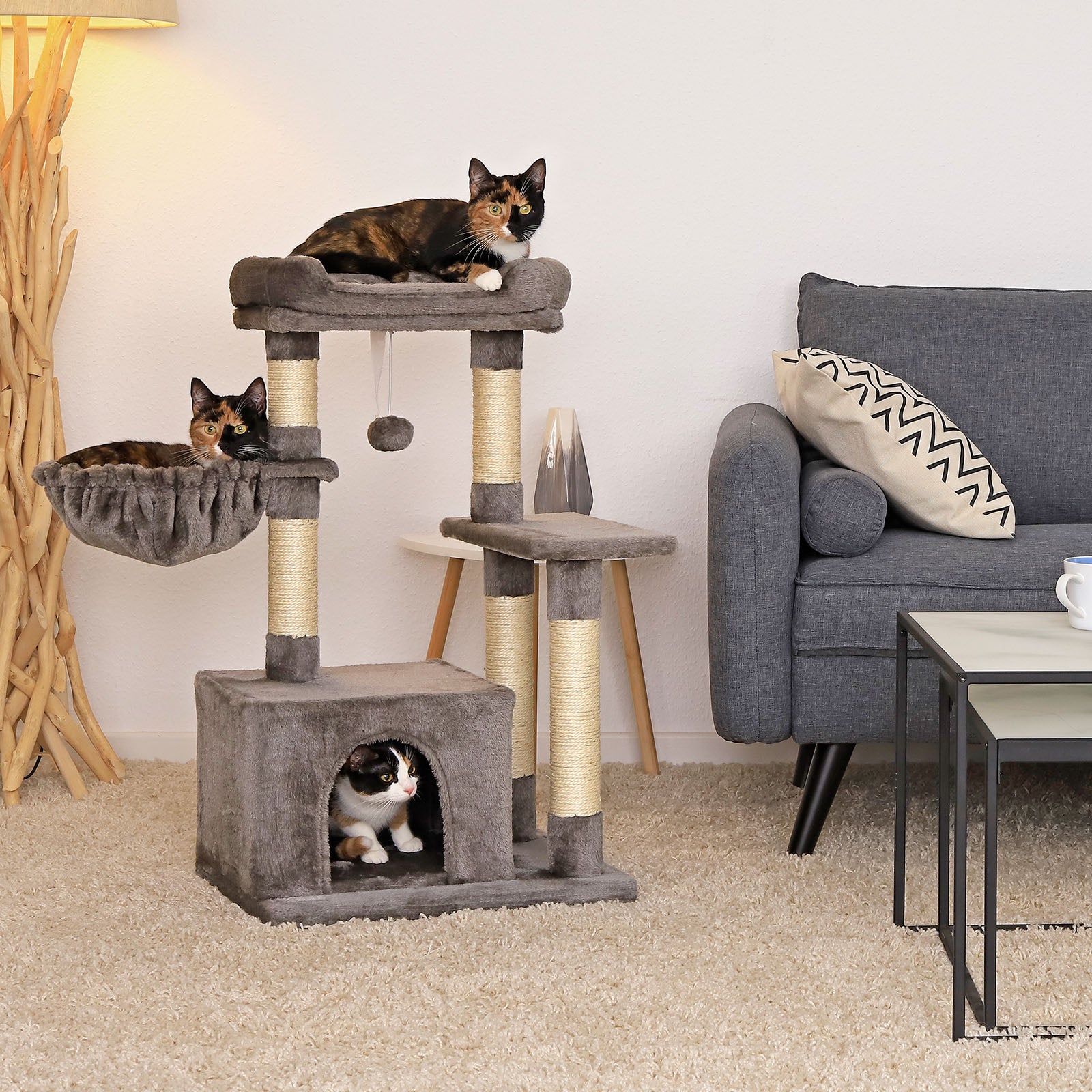 Krabboom klimboom krabpaal kattenboom hoogte 85 cm diverse kleuren