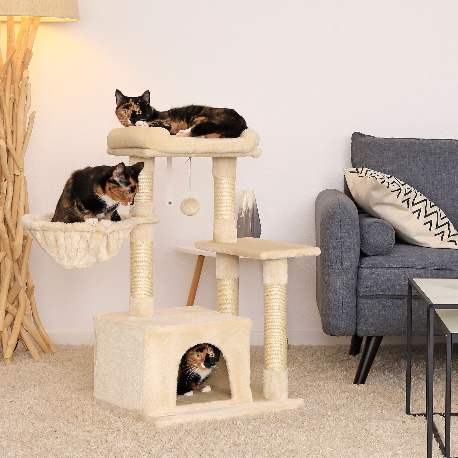 Krabboom klimboom krabpaal kattenboom hoogte 85 cm diverse kleuren