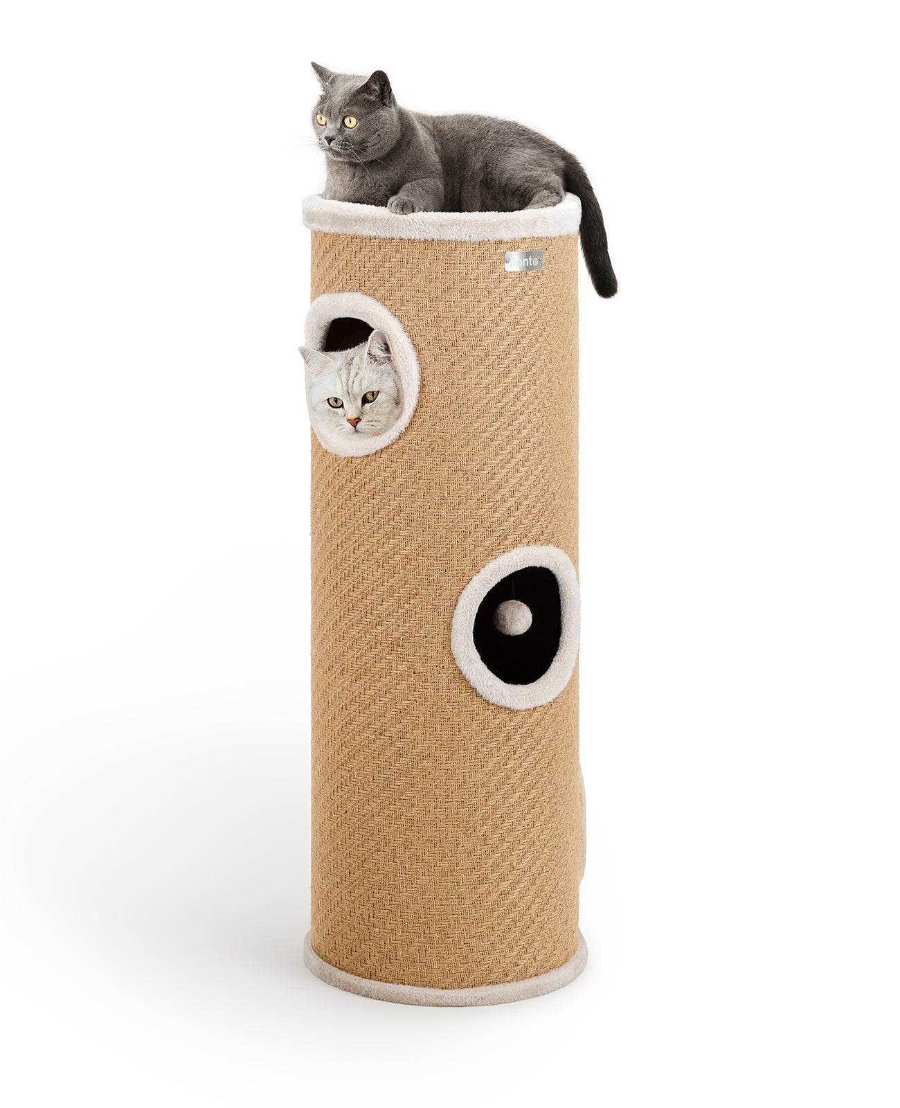 lionto Krabton van jute, speelbal en pluche rand, verschillende hoogtes
