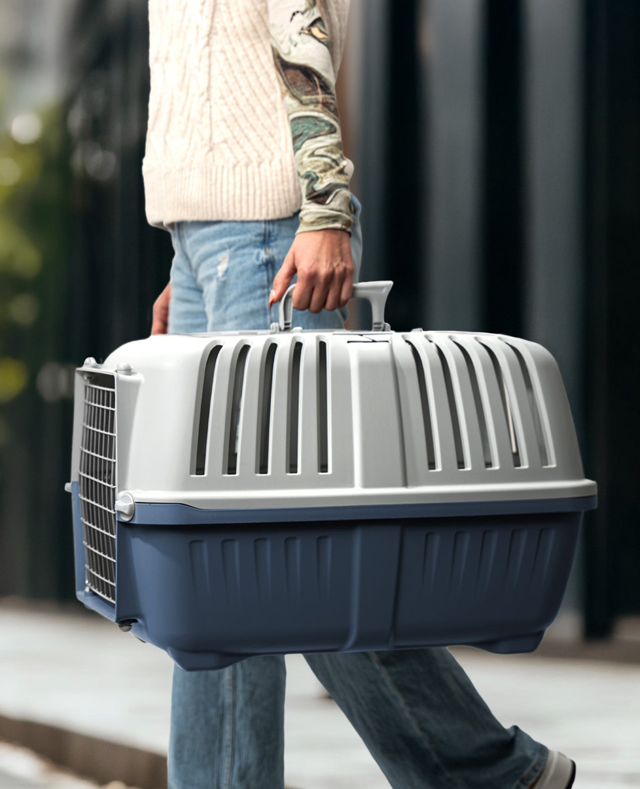 lionto Transportbox voor dieren met metalen deur, 58,5x35,5x40 cm
