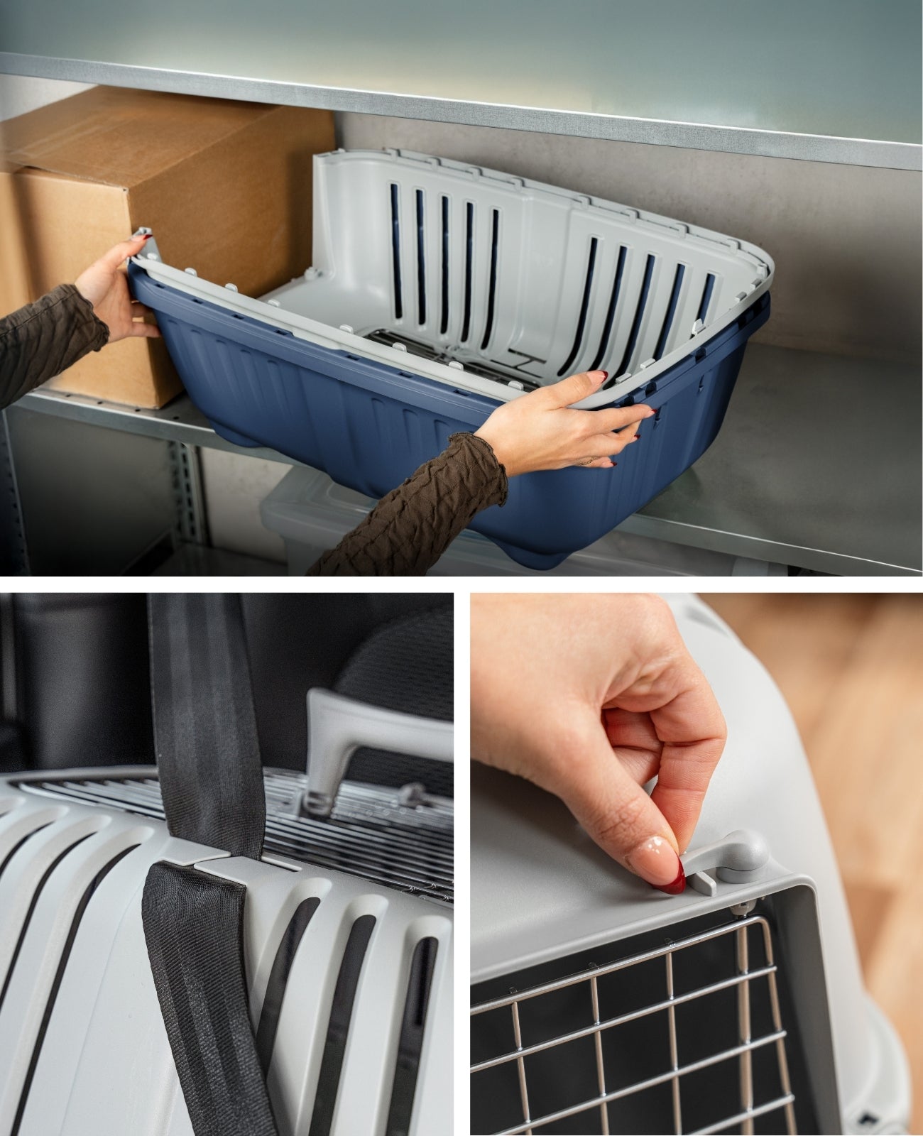 lionto Transportbox voor dieren met metalen deur, 58,5x35,5x40 cm