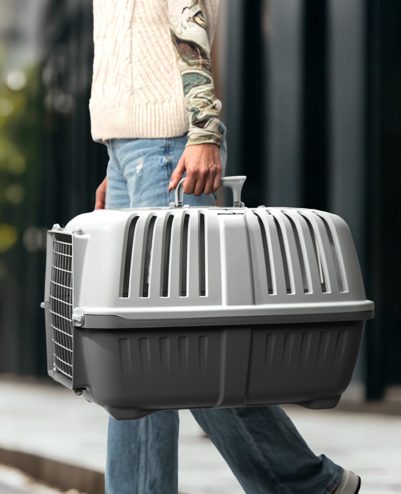 lionto Transportbox voor dieren met metalen deur, 58,5x35,5x40 cm
