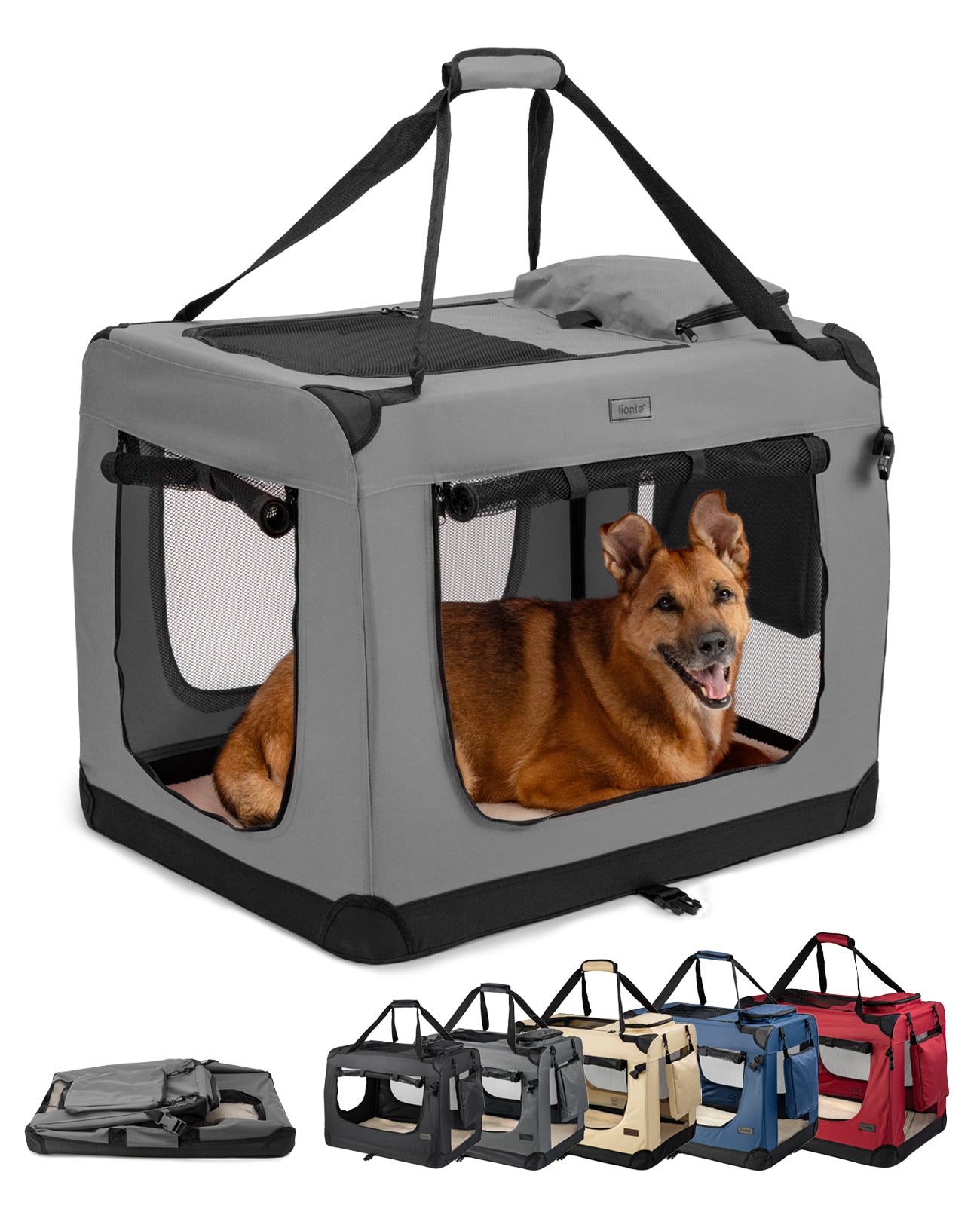 lionto Hondentransportbox hondzak opvouwbare hondentas verschillende maten kleur zwart