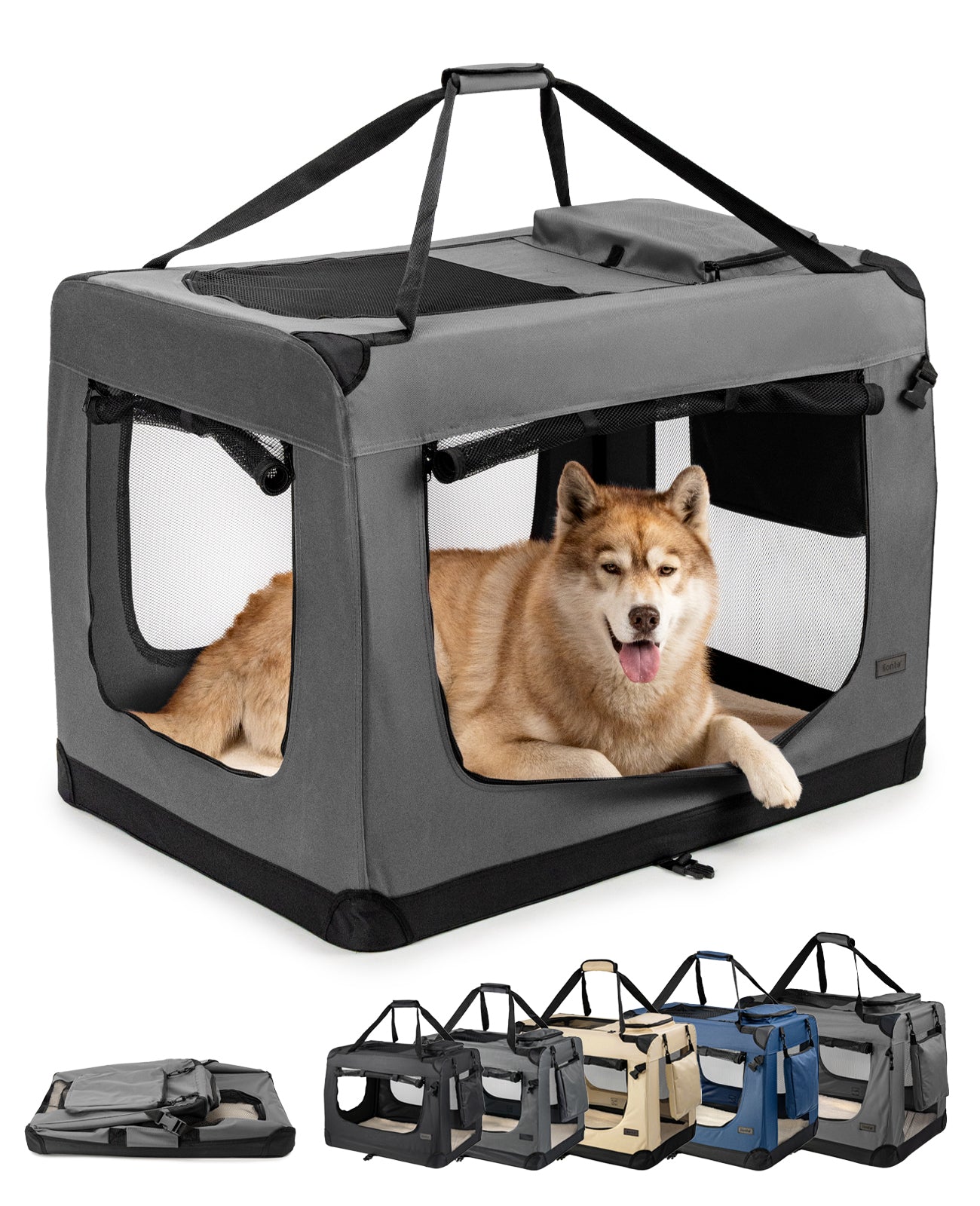 lionto Hondentransportbox hondzak opvouwbare hondentas verschillende maten kleur zwart
