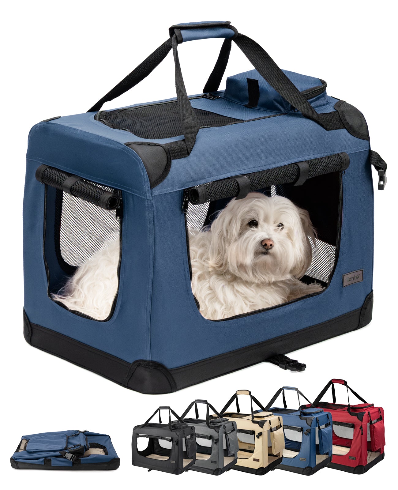 lionto Hondentransportbox hondzak opvouwbare hondentas verschillende maten kleur zwart