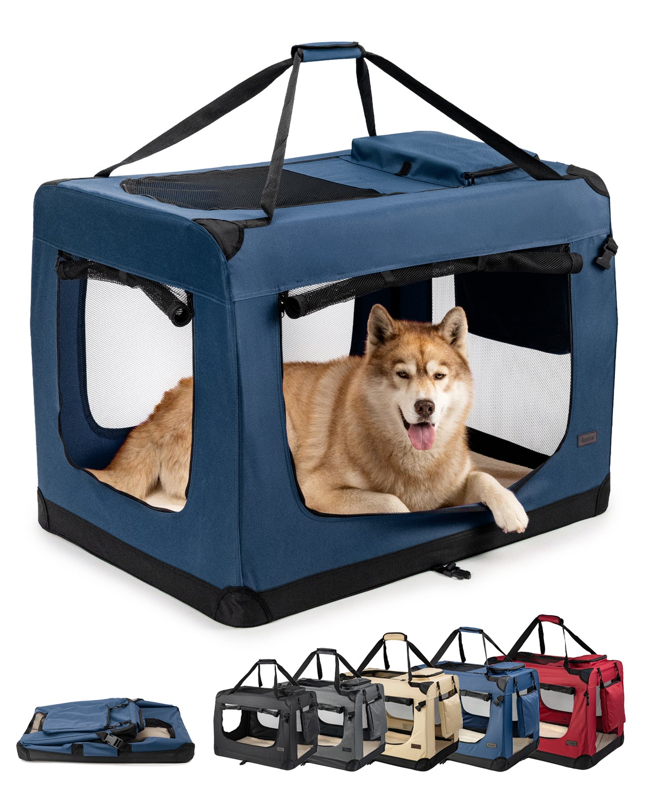 lionto Hondentransportbox hondzak opvouwbare hondentas verschillende maten kleur zwart