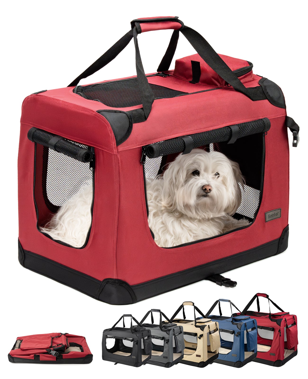 lionto Hondentransportbox hondzak opvouwbare hondentas verschillende maten kleur zwart