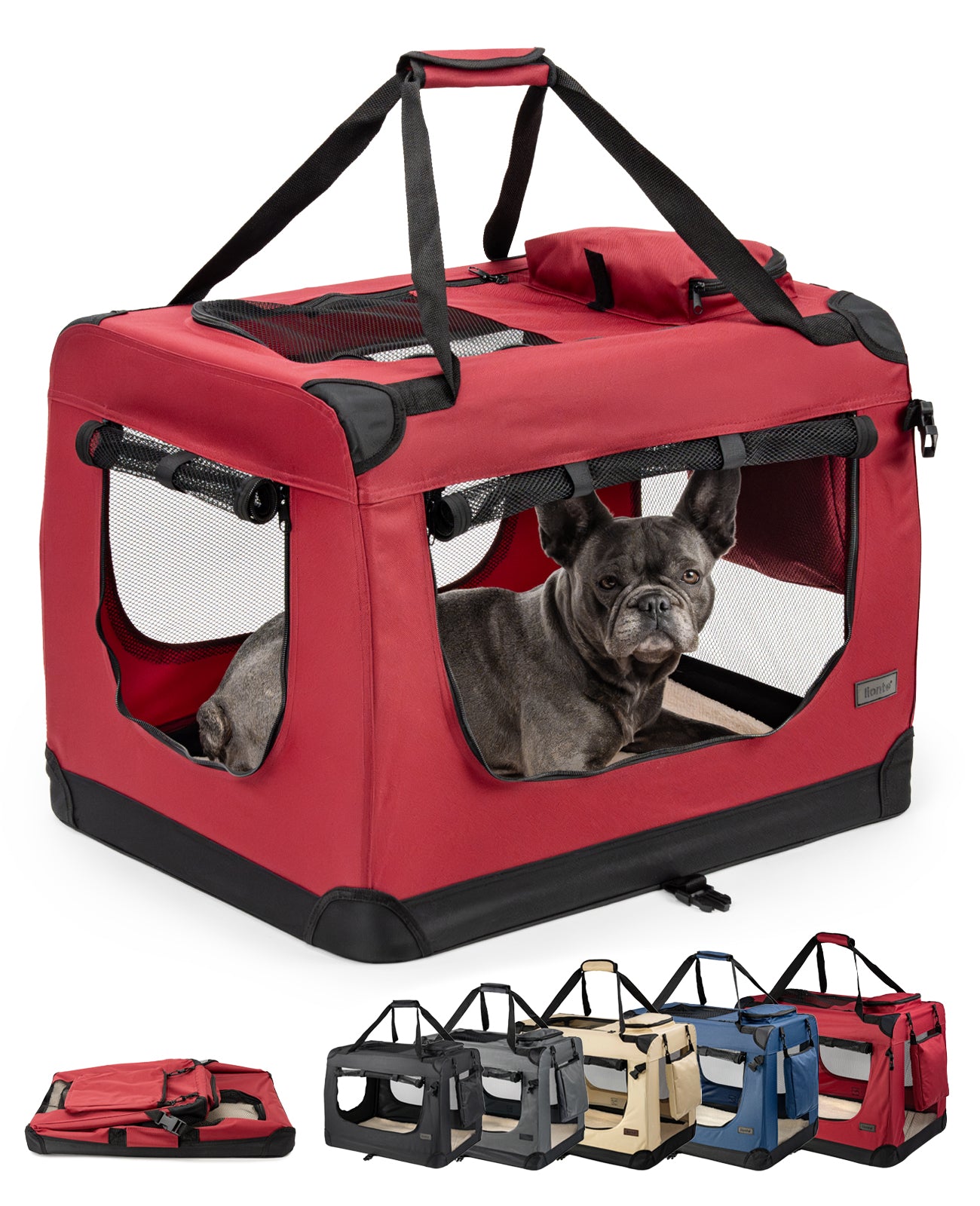 lionto Hondentransportbox hondzak opvouwbare hondentas verschillende maten kleur zwart