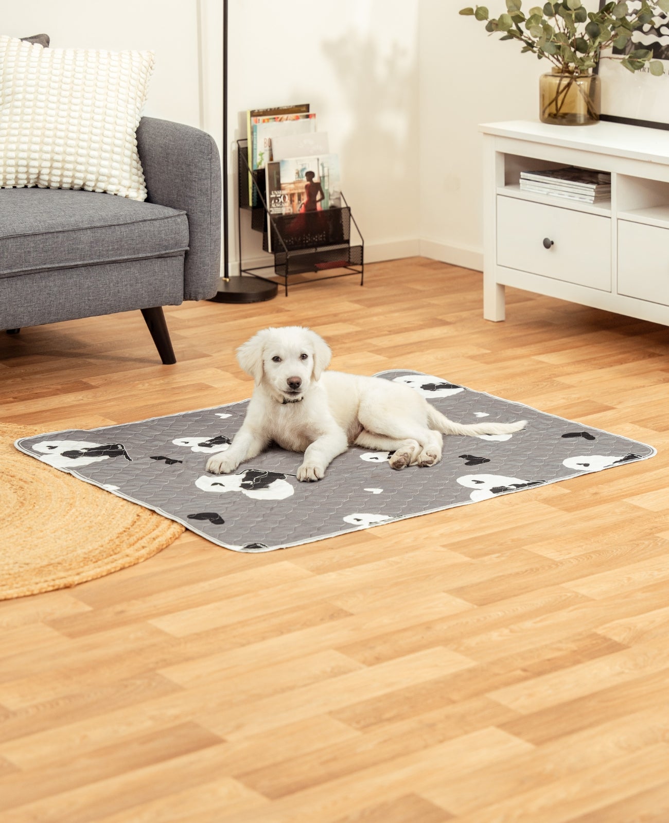lionto herbruikbare Puppy pads 2-delige set, antislip, grijs