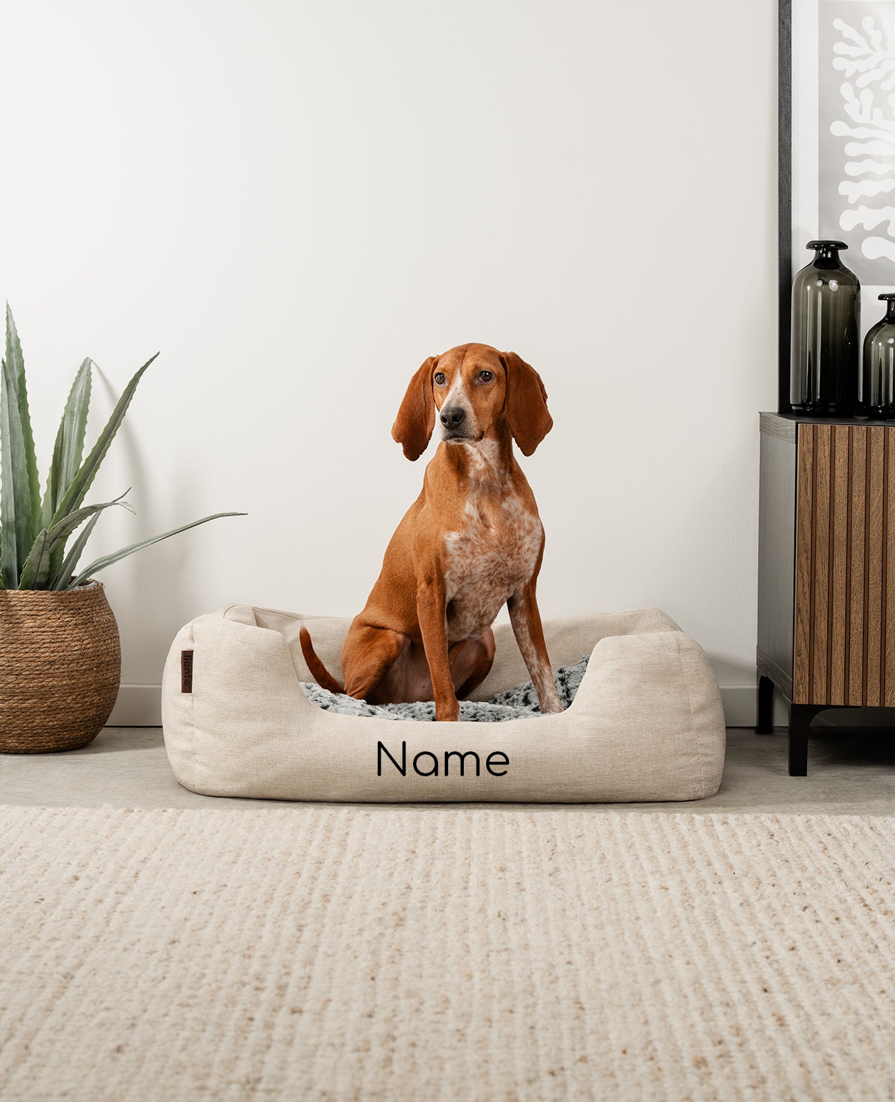 Heimtierbett mit Kuschelkissen, personalisiert