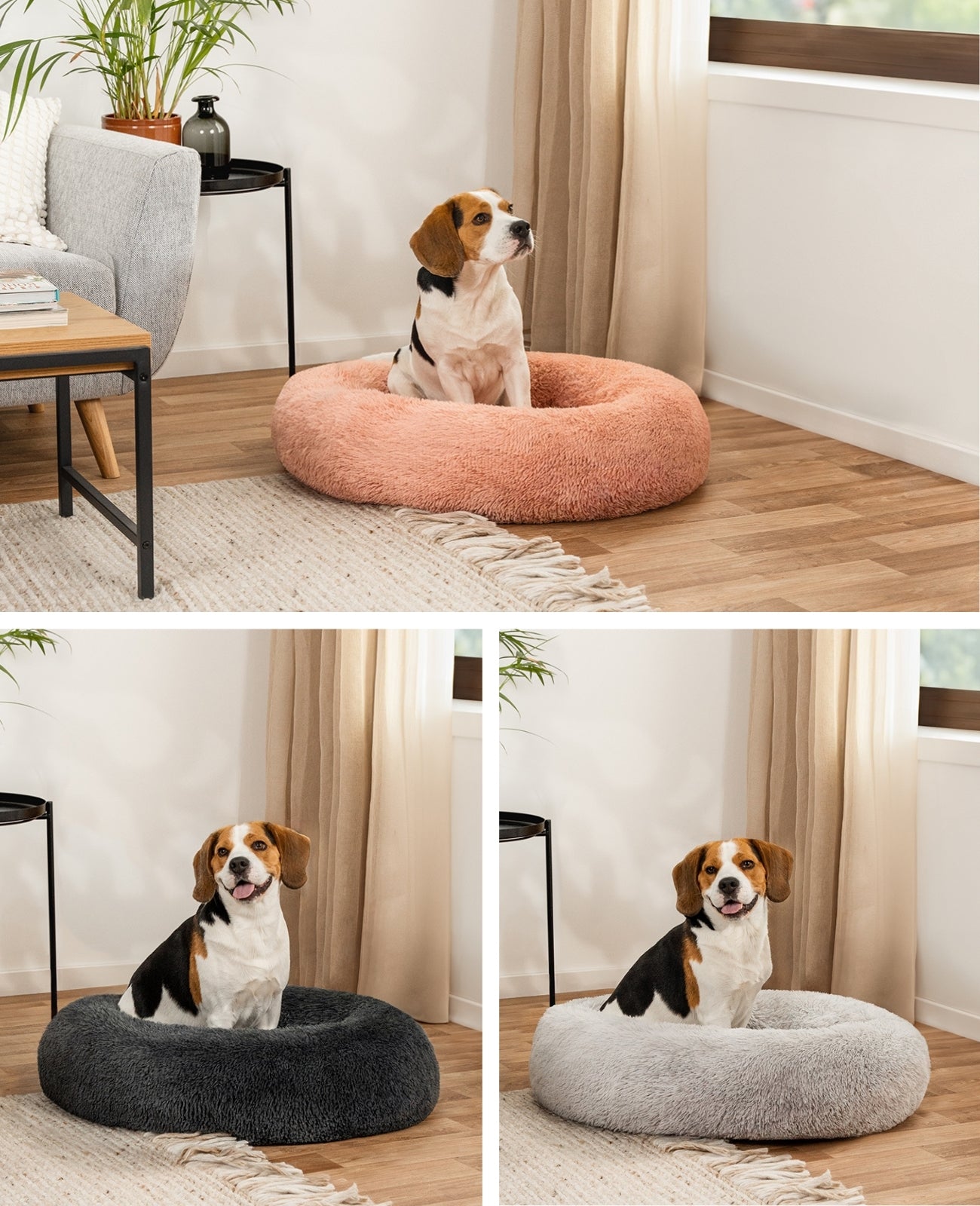 lionto Hondenmand rond hondenkussen hondensofa kattenmand donut maat & kleur naar keuze