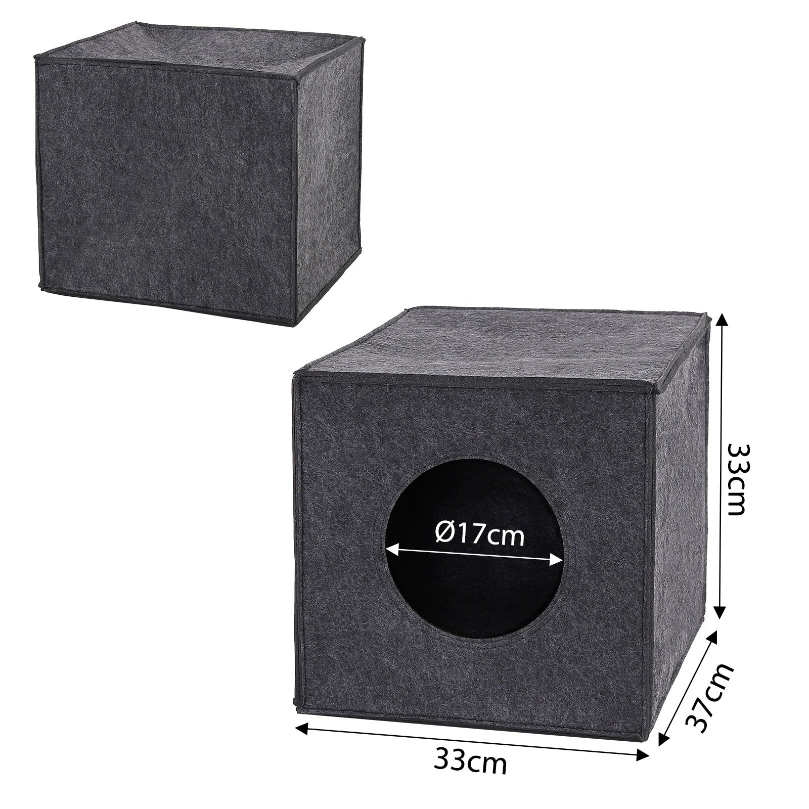 detaillierte Angabe aller Maße anhand der Katzenhöhle