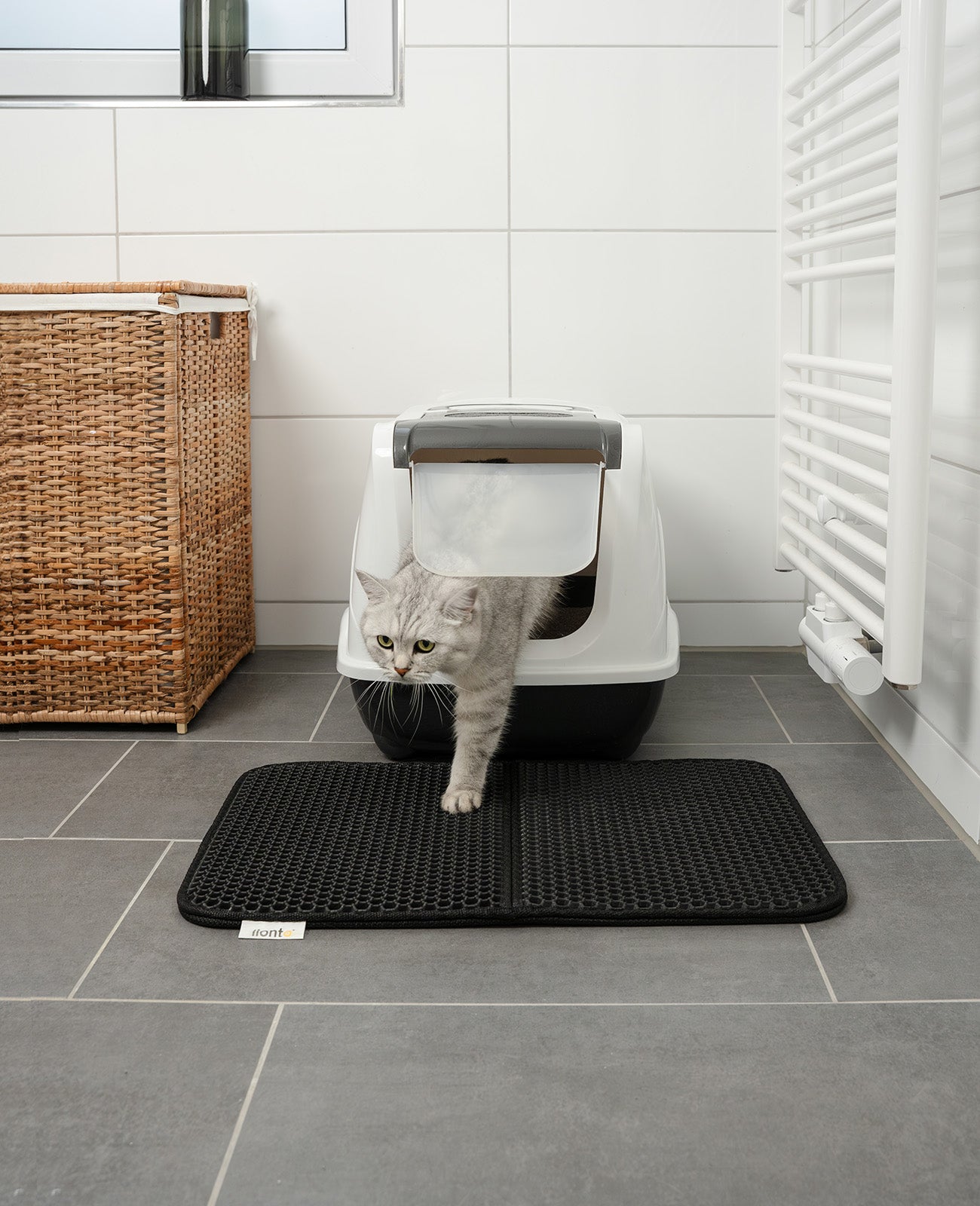 lionto dubbellaagse kattenbakmat, kattenbakmat, kleur en maat selecteerbaar 