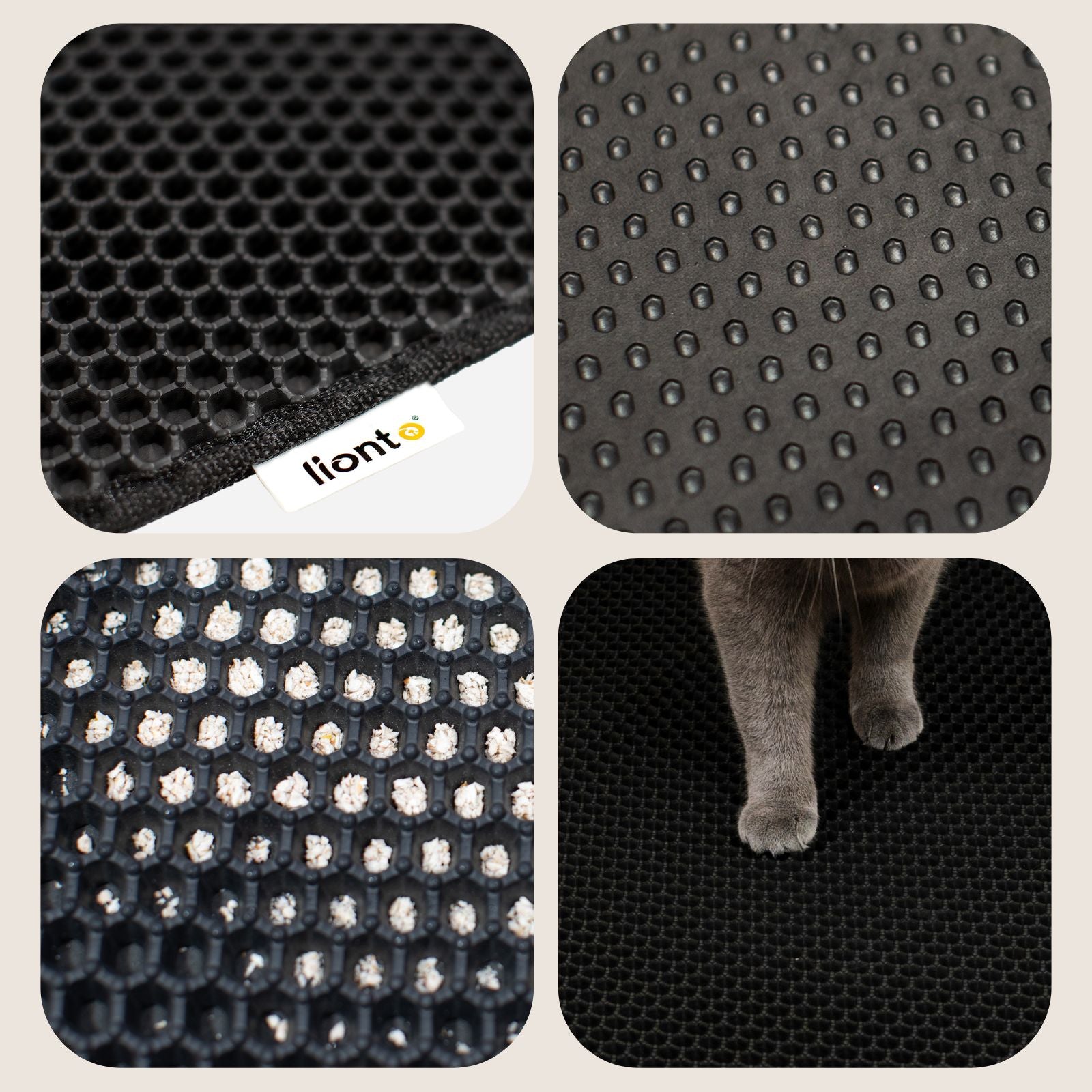 lionto dubbellaagse kattenbakmat, kattenbakmat, kleur en maat selecteerbaar 