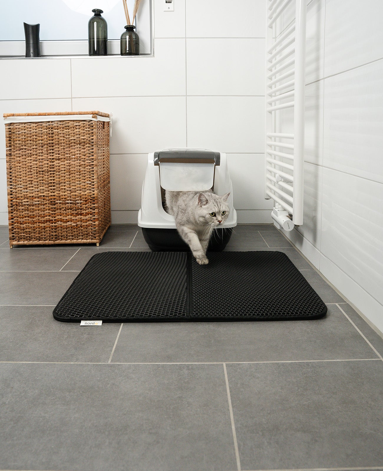 lionto dubbellaagse kattenbakmat, kattenbakmat, kleur en maat selecteerbaar 