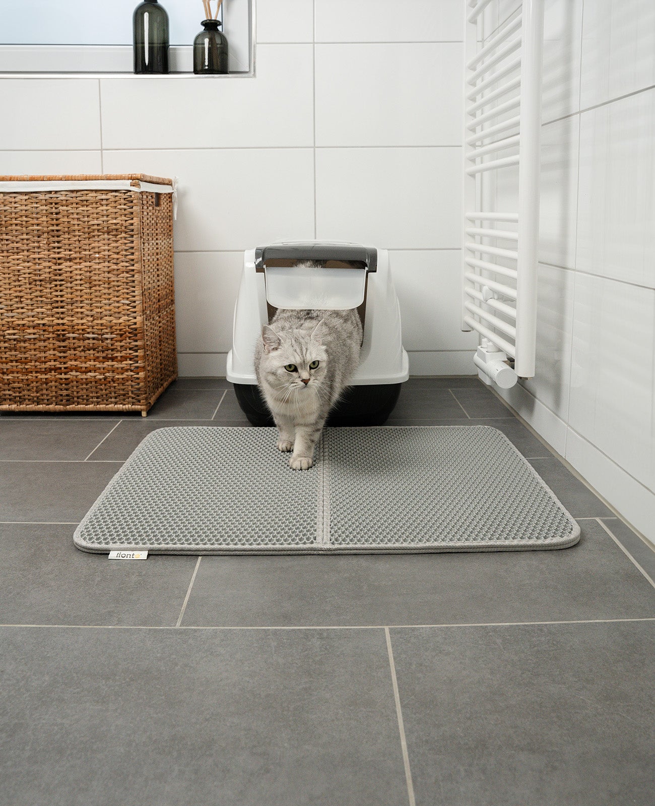 lionto dubbellaagse kattenbakmat, kattenbakmat, kleur en maat selecteerbaar 