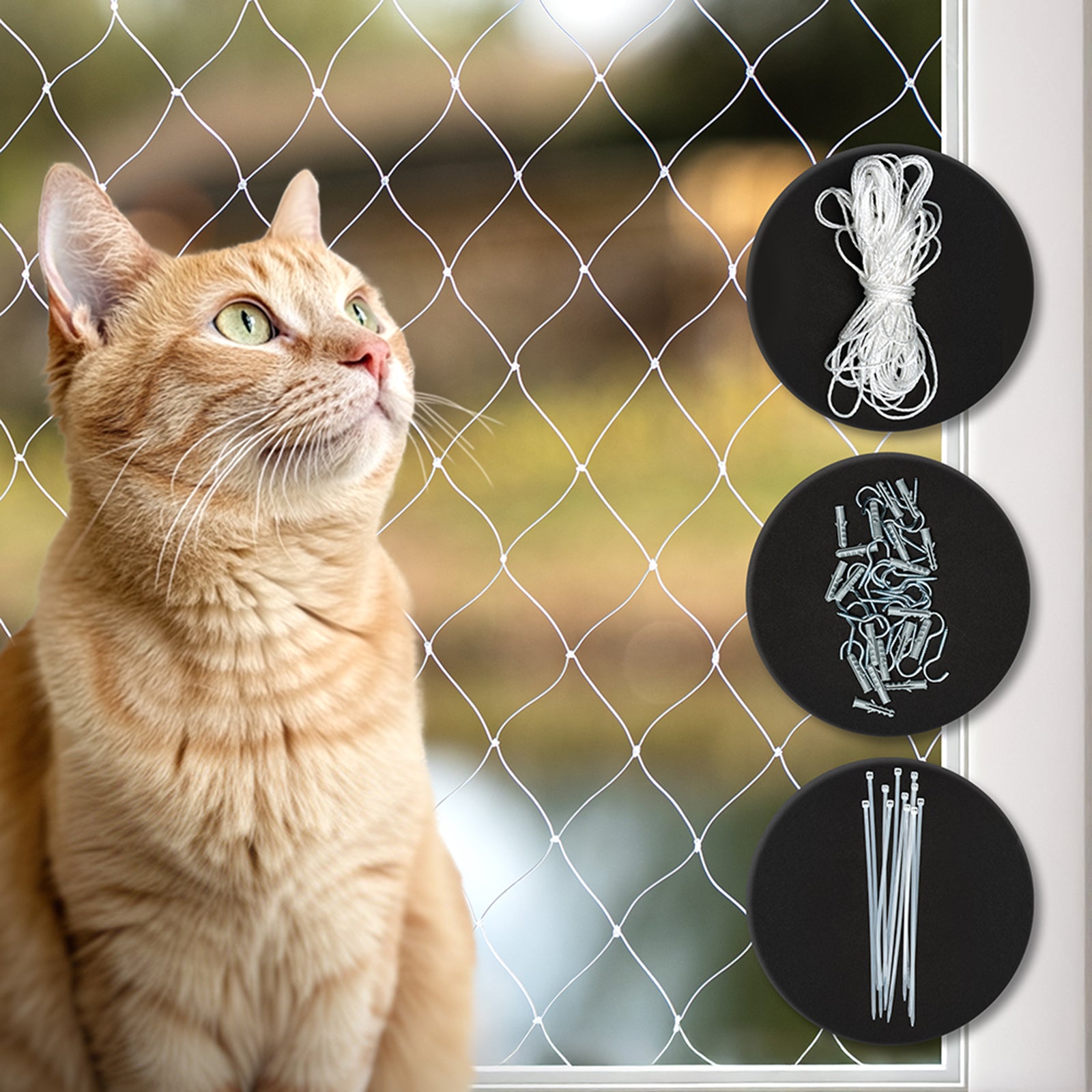lionto Kattennet balkonbeschermingsnet Kattenbeschermingsnet in verschillende maten