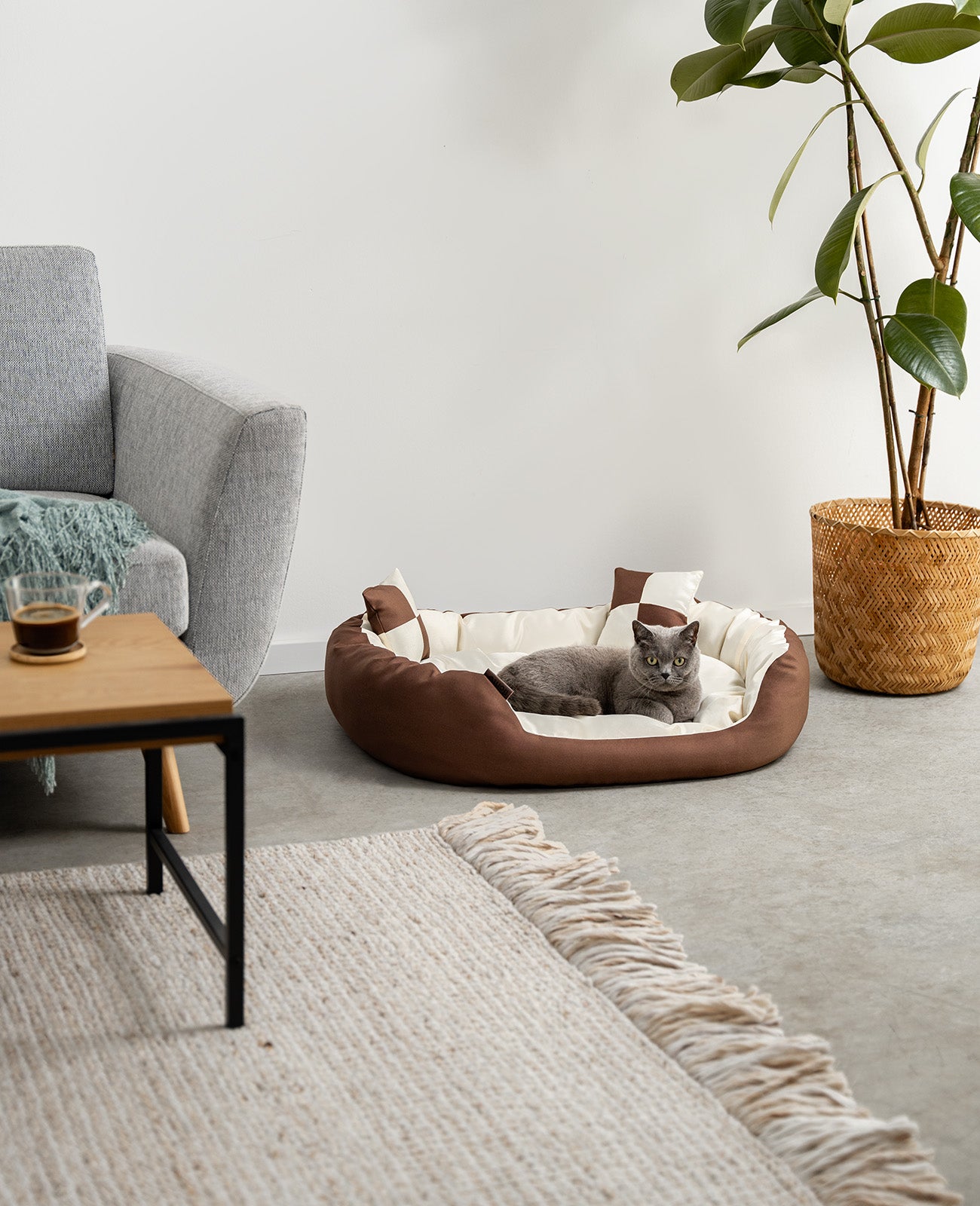 4-in-1 kattenbed met omkeerbaar kussen