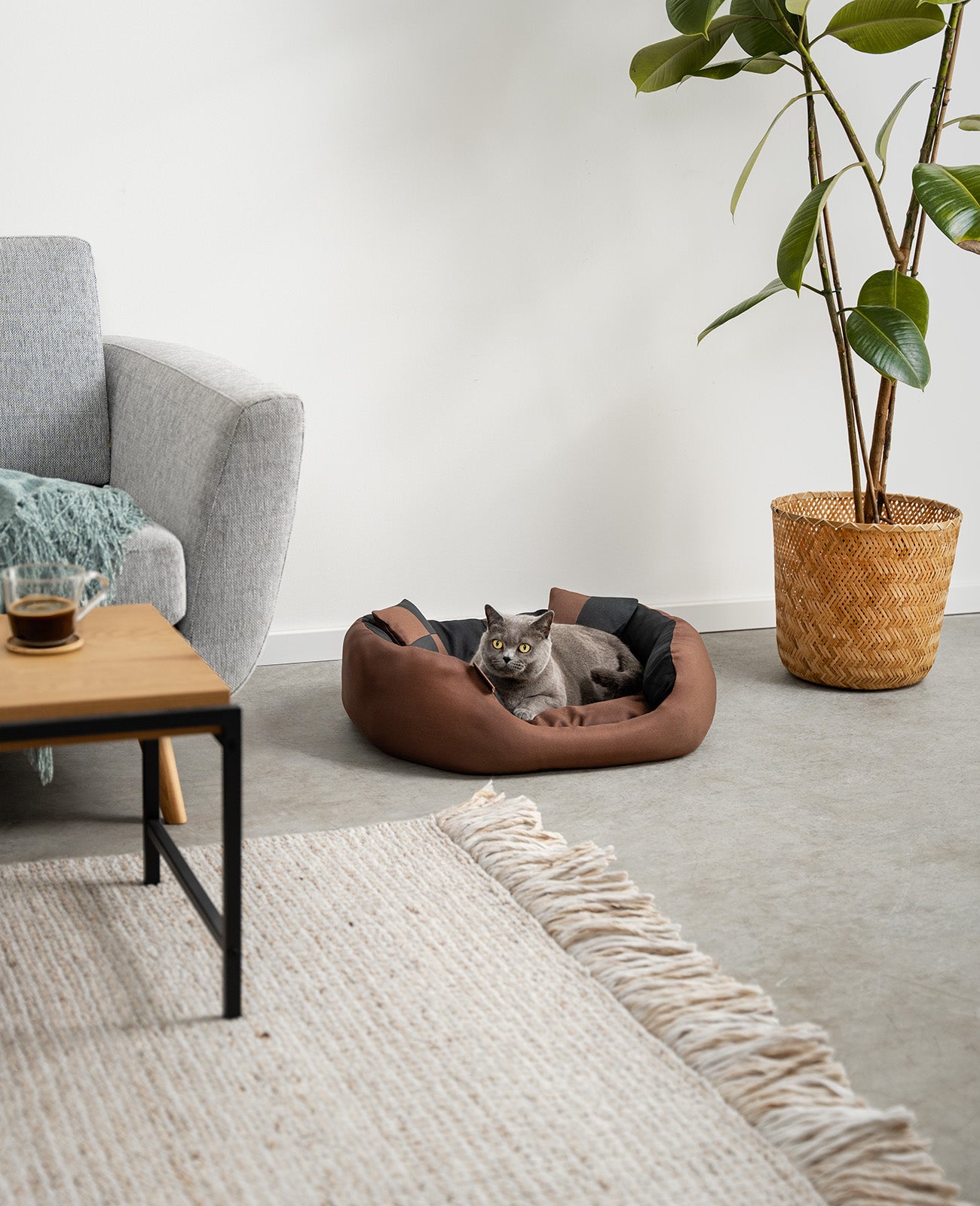 4-in-1 kattenbed met omkeerbaar kussen