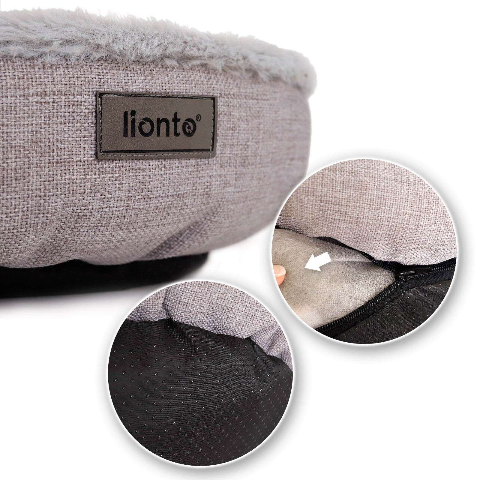 Kattenbed met pluche in donutvorm