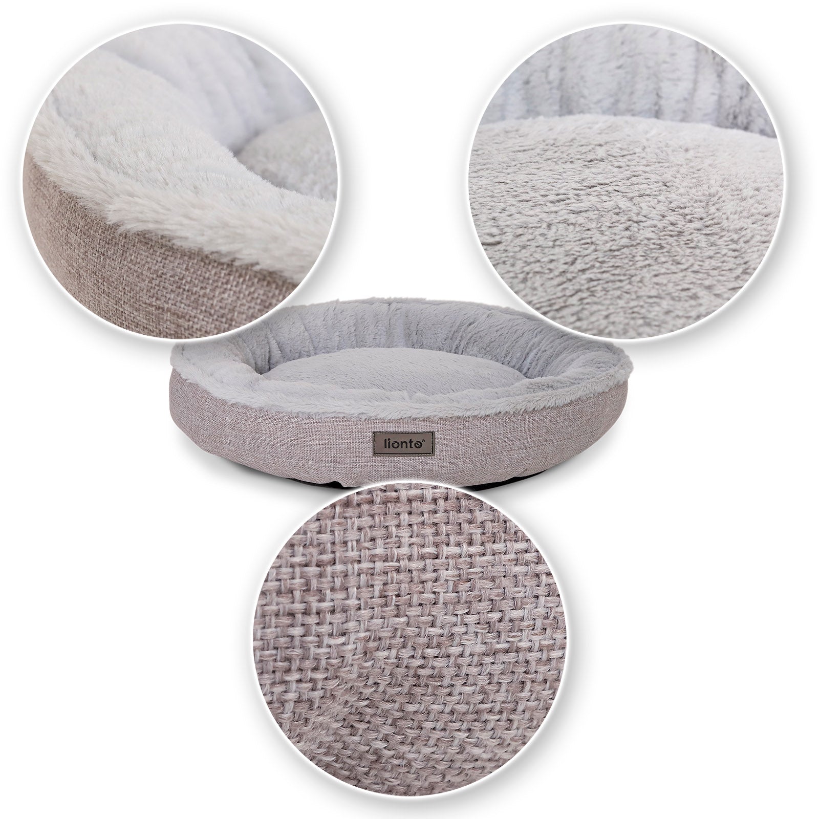 Kattenbed met pluche in donutvorm