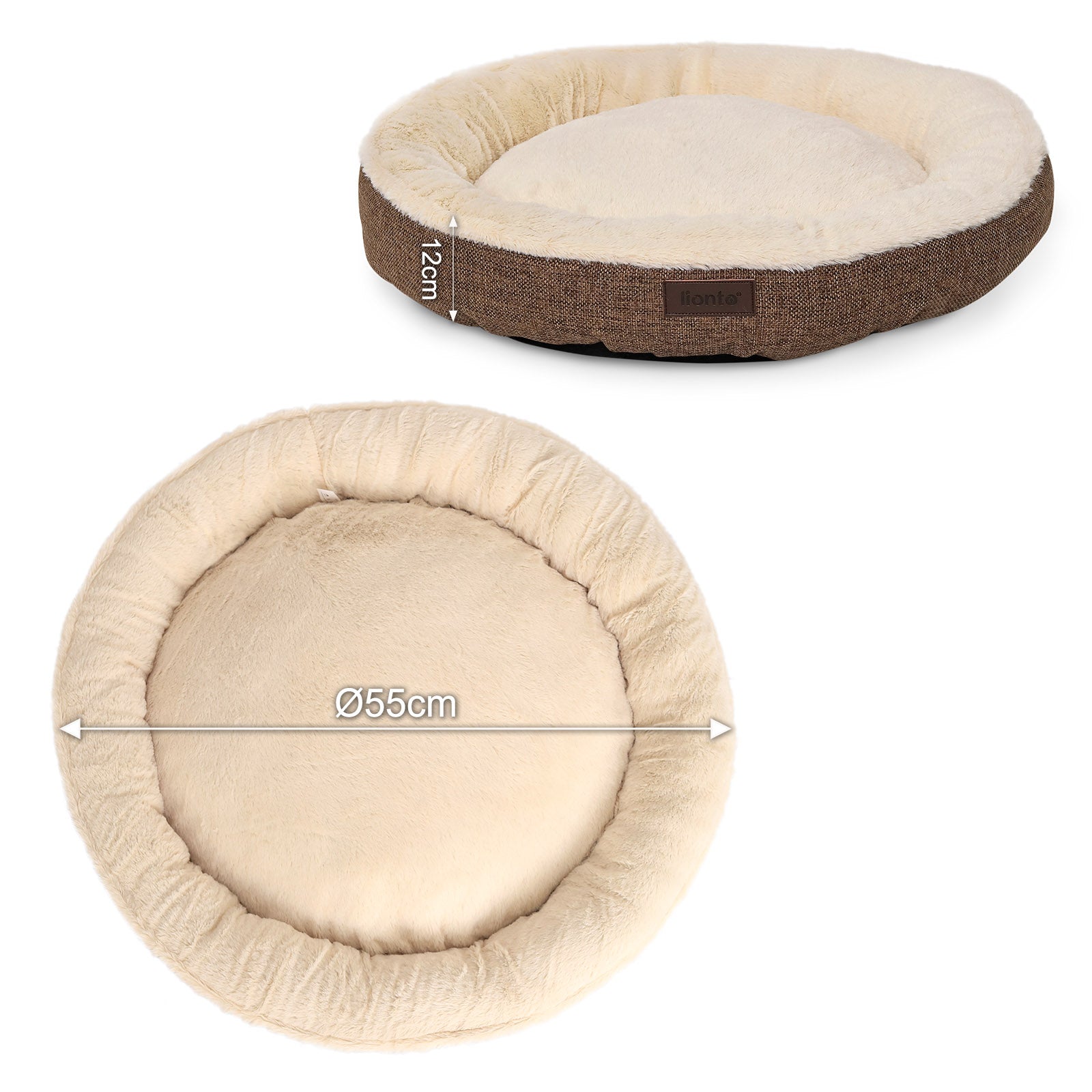 Kattenbed met pluche in donutvorm