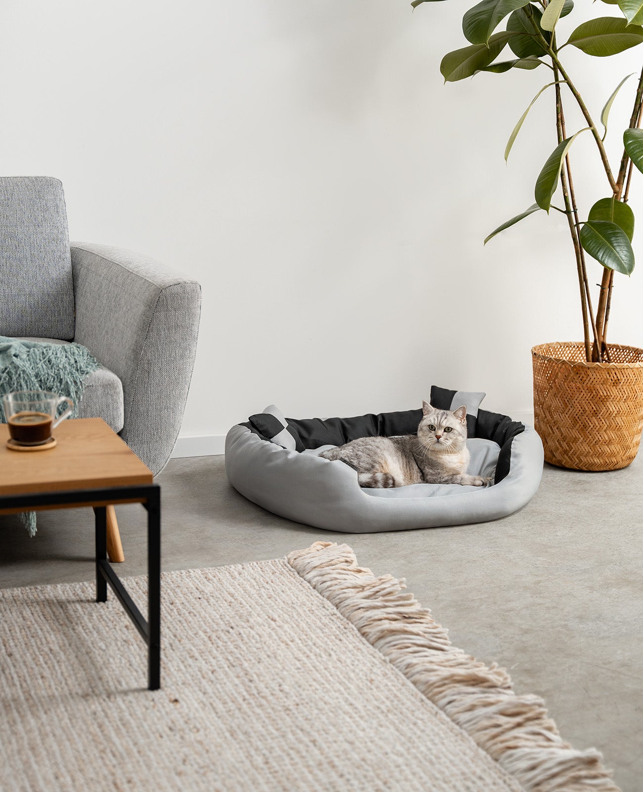 4-in-1 kattenbed met omkeerbaar kussen
